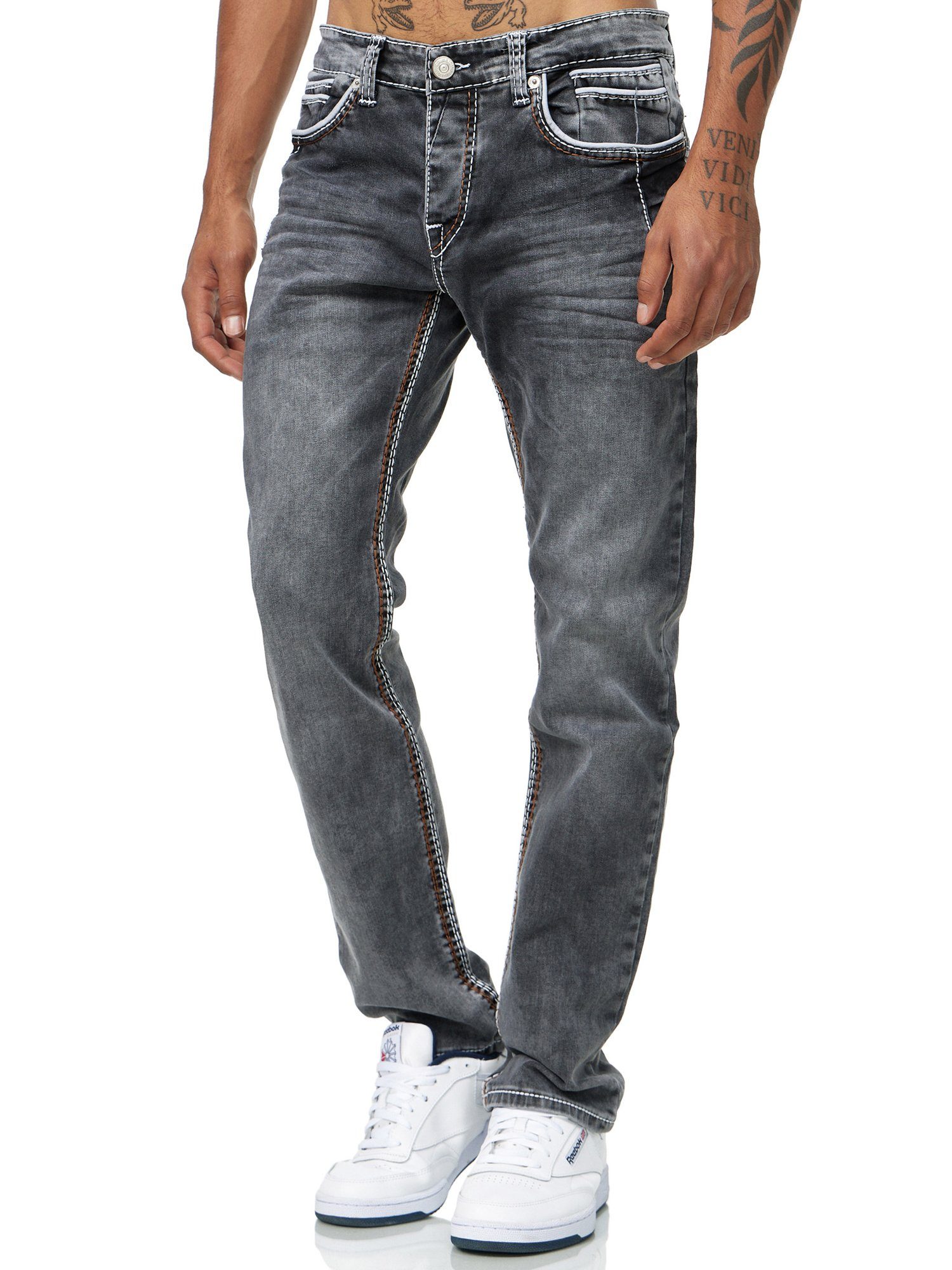 Regular-fit-Jeans Code47 Light Code47 Herren Grey Jeans J-3211