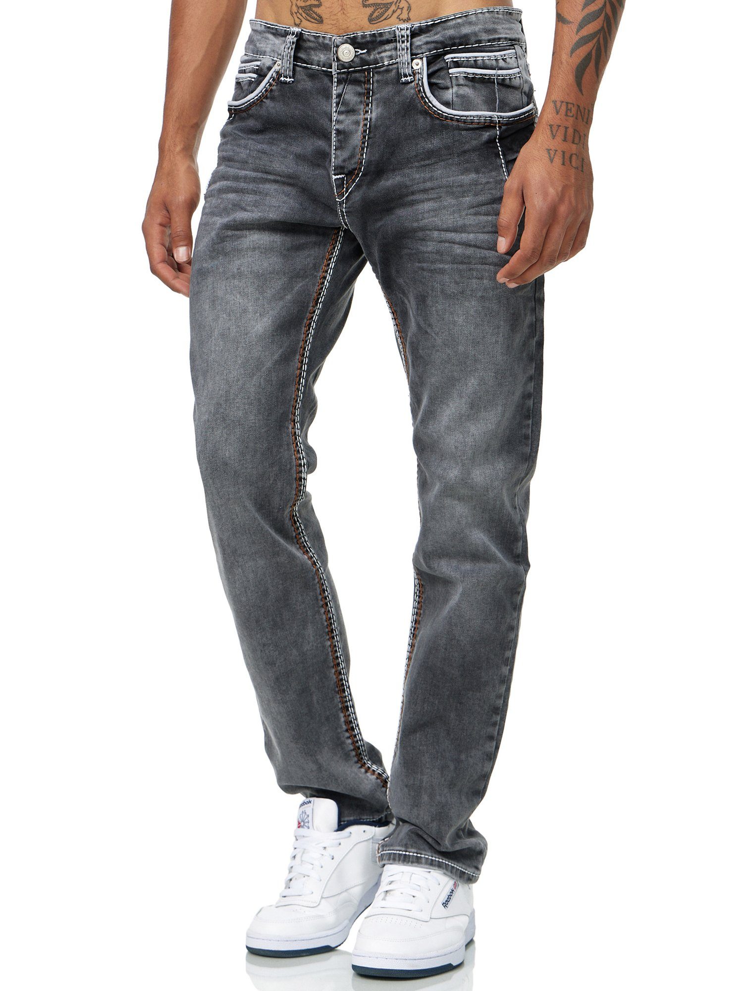 Herren J-3211 Light Code47 Code47 Regular-fit-Jeans Grey Jeans