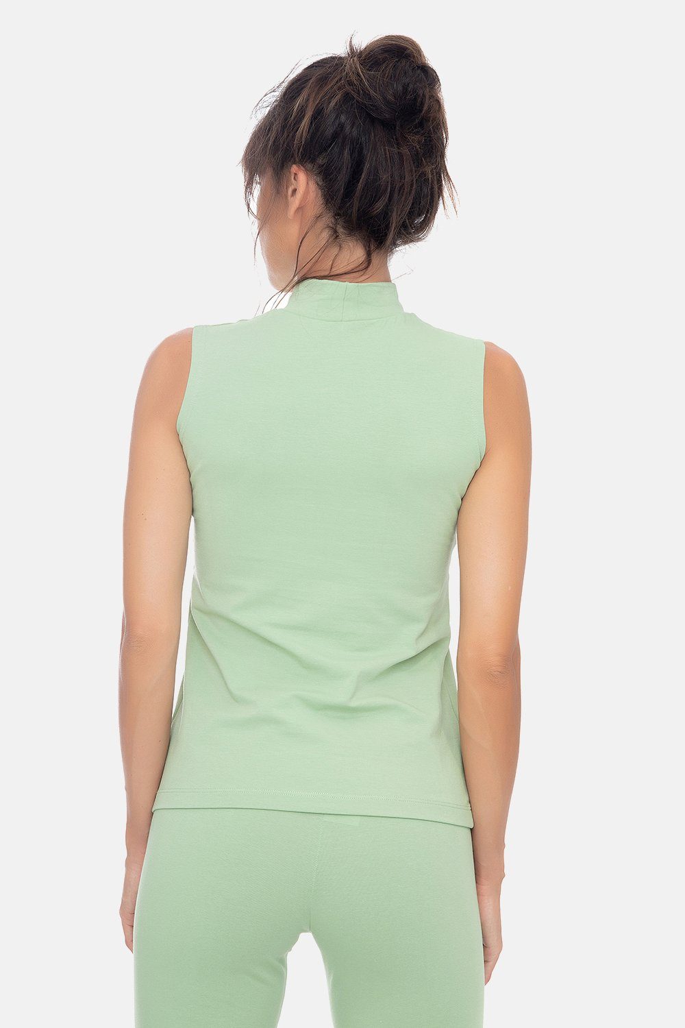 Evoni T-Shirt Basic Shirt ärmellos Halbkragen Tank-Top – Bild 4 von 5