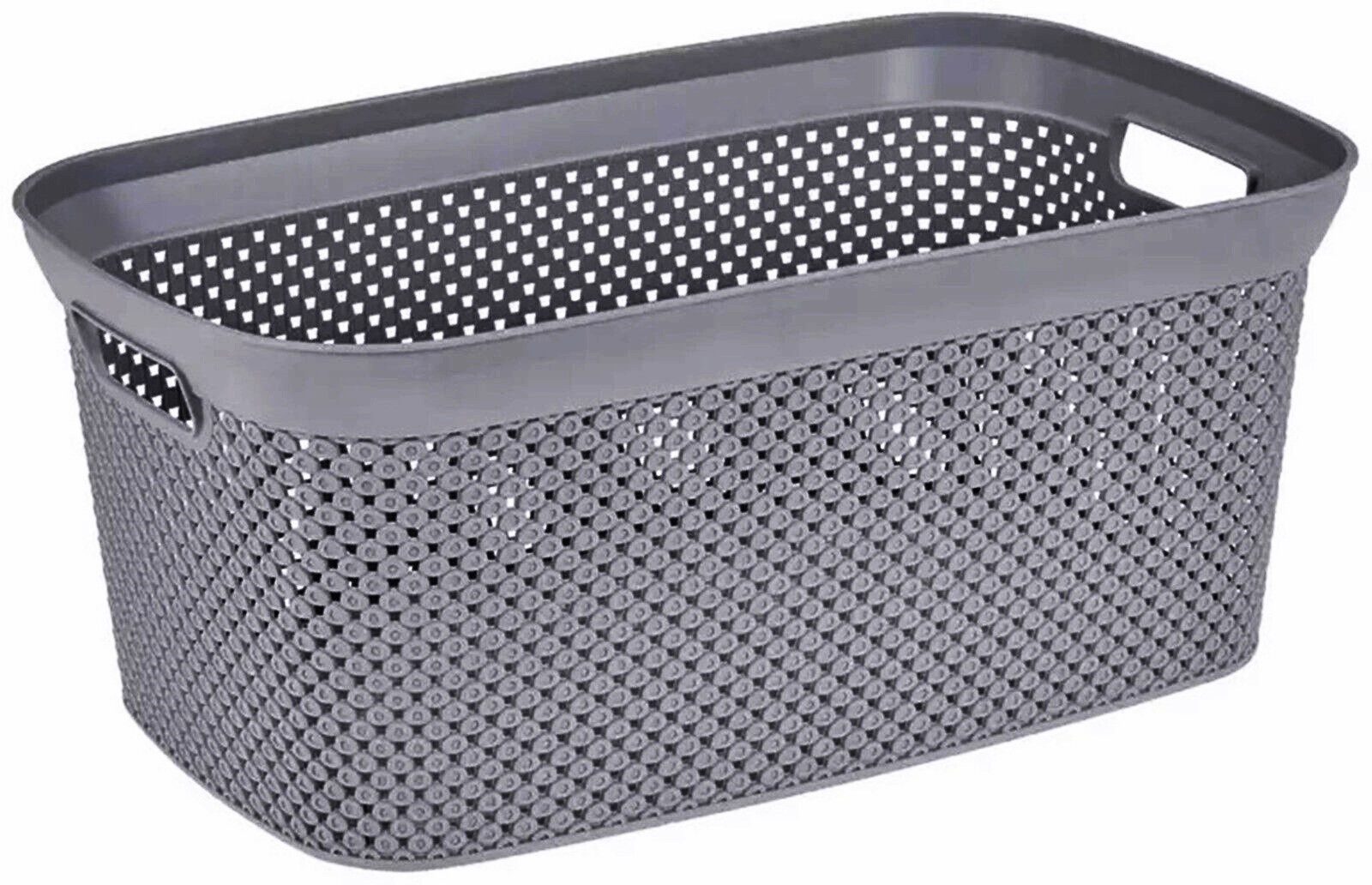 Ebaxx Wäschekorb Wäschekorb Plastik Kunststoff Korb Grau Weiß Rattan Optik günstig online kaufen