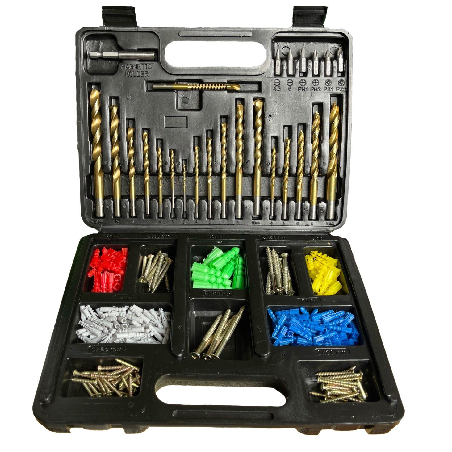 Bohrer- und Bit-Set Titan Bohrer Set 300-tlg. mit Titanfräse, Dübeln, Bits und Schrauben
