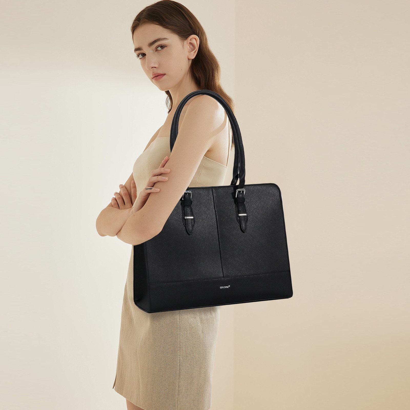 TAN.TOMI Handtasche Damen Businesstasche Große Business Schultertasche für günstig online kaufen