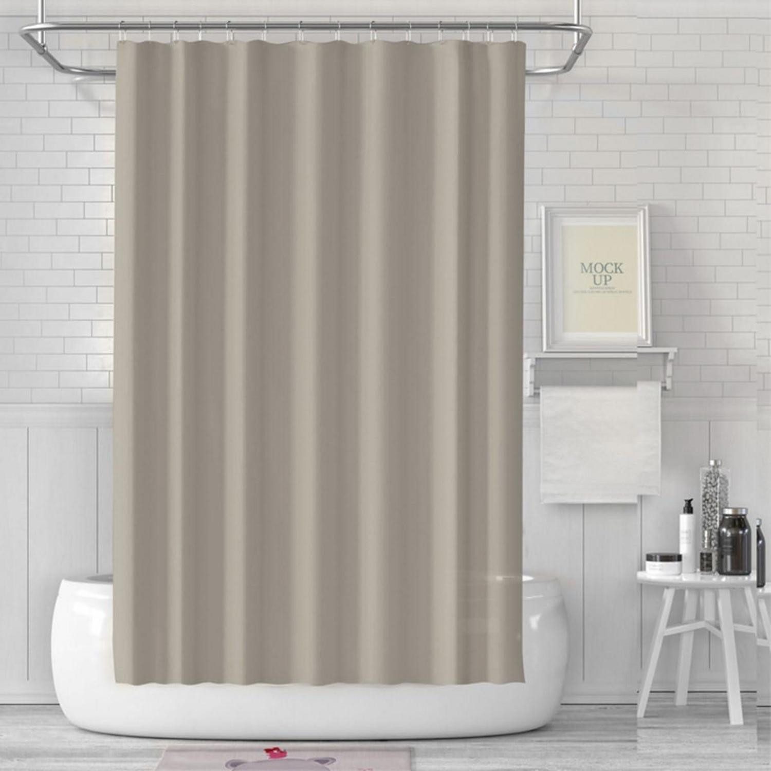 Duschvorhang Duschvorhang 180x180 cm Anti-Schimmel Stoff Wasserdicht PEVA Beige 12