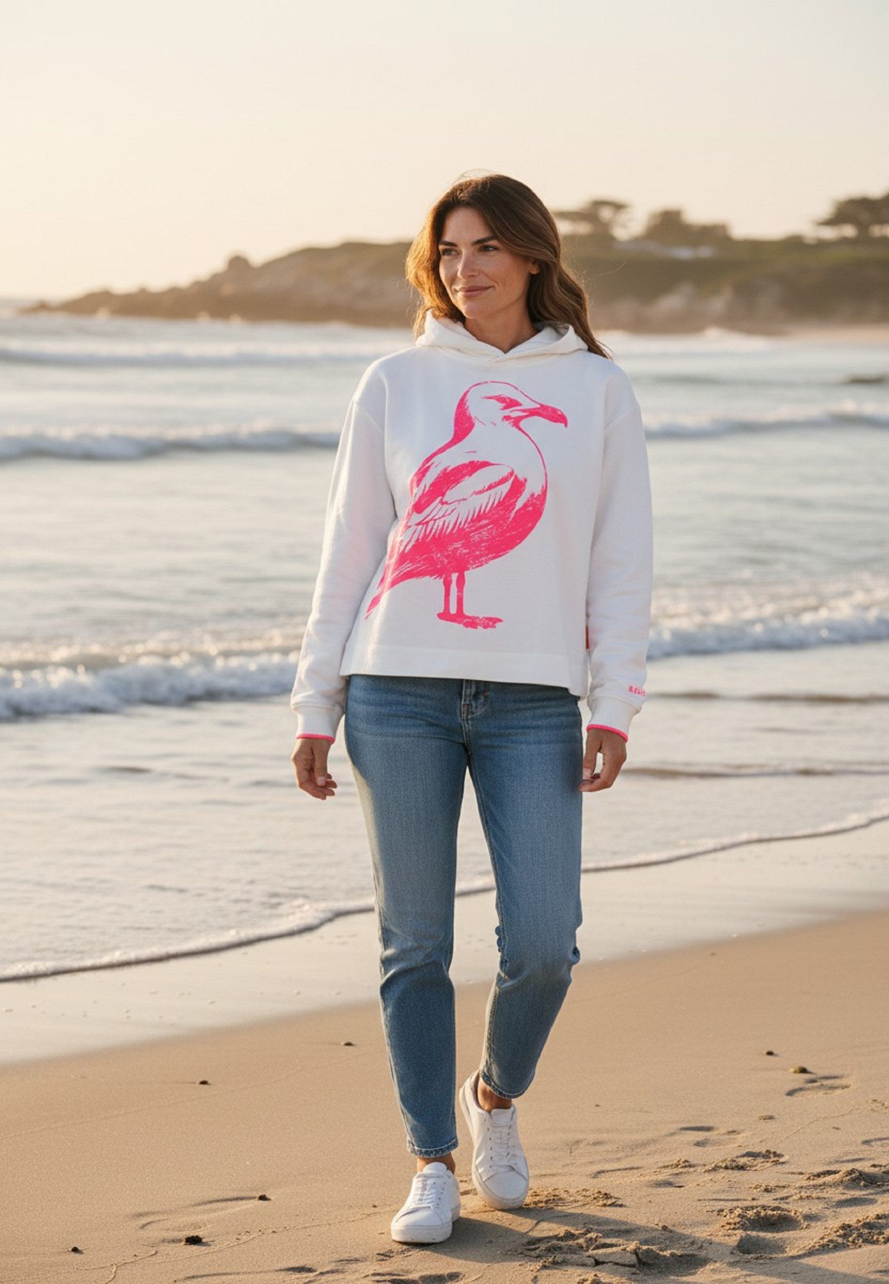 salzhaut Hoodie ADJÜS Damen normale Passform Damen Kapuzenpullover– lässig, frisch und nordisch charmant!