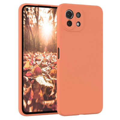EAZY CASE Handyhülle TPU Hülle für Xiaomi Mi 11 Lite / 5G / NE 6,55 Zoll, Schutzhülle mit Kameraschutz telefonhülle elastisch bumper tpu Orange