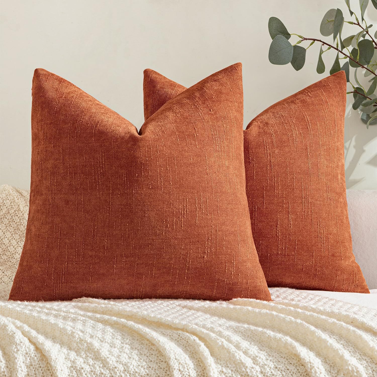 BYSURE Kissenbezüge NF13WH00371, (2 Stück), Chenille Sofakissen