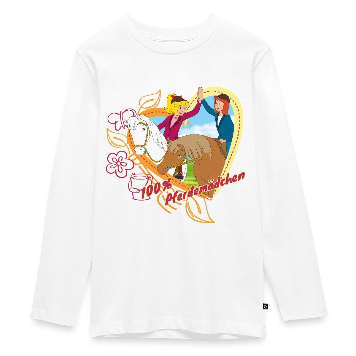 Spreadshirt T-Shirt Bibi Und Tina Pferdemädchen Herz Teenager Premium Langarmshirt (1-tlg)