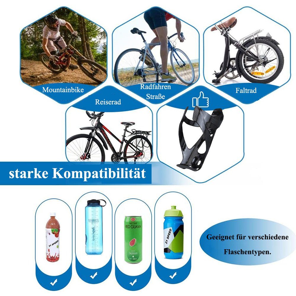 Rennräder,Mountainbikes Fahrrad Fahrradwandhalterung Carbon Flaschenhalter,Ultraleicht,für NUODWELL Glänzend