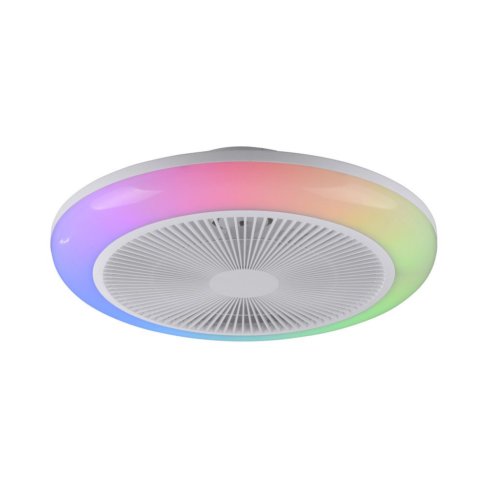 JUST LIGHT LED Deckenleuchte LED Deckenventilator BRENDA RGB, Bedienbar per Fernbedienung, 1 x LED-Board/ 22Watt, warmweiß - kaltweiß, warmweiß - kaltweiß + RGB, dimmbar, inkl. Fernbedienung