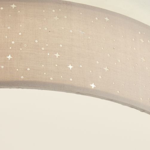 Brilliant LED Deckenleuchte Baska, mehrere 38 wechselbar, 3-Stufen-dimmbar, cm, Stoffschirm taupe Helligkeitsstufen, Sternenhimmel-Optik, LED Warmweiß, Ø