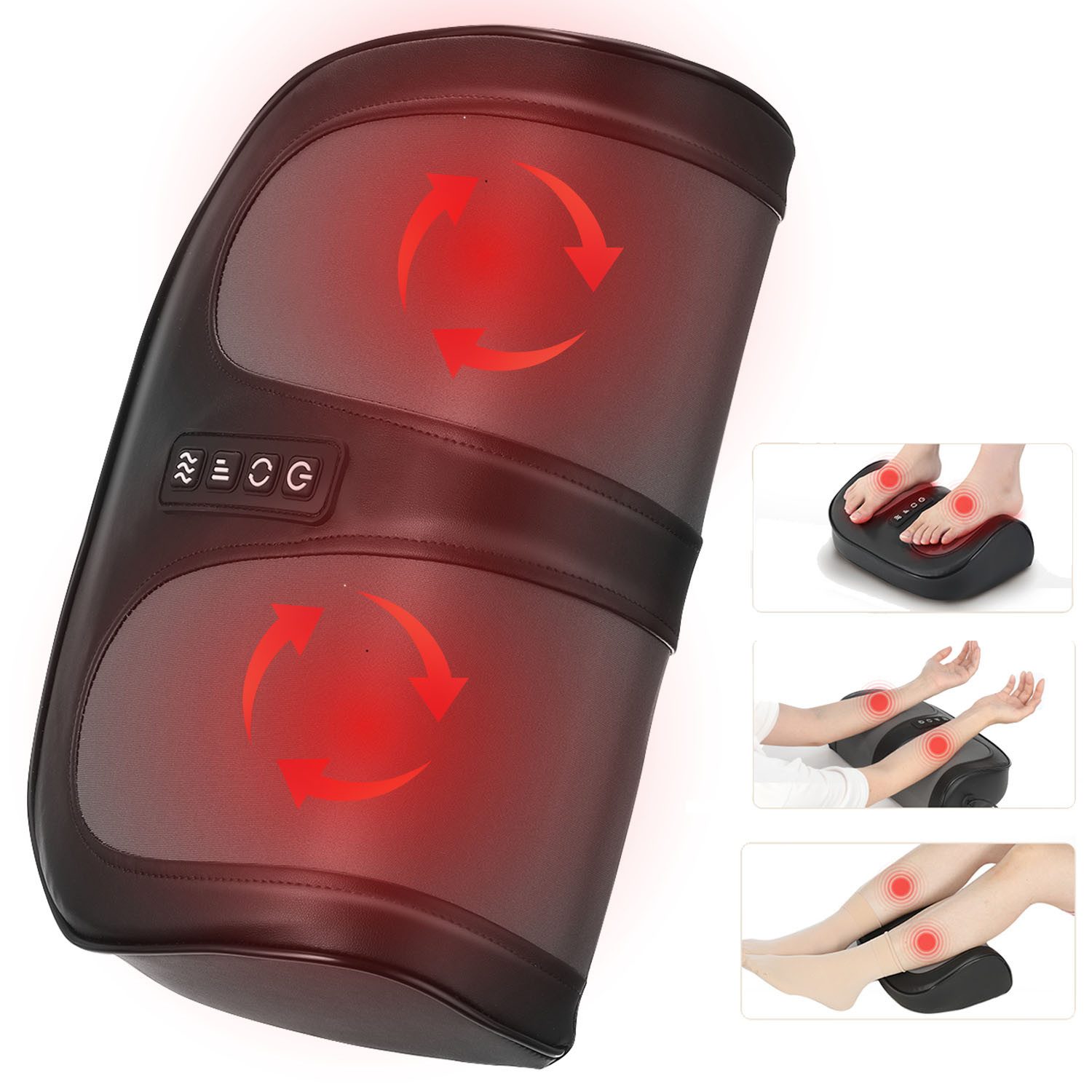 Fußmassagegerät Shiatsu Fußmassagegerät mit Wärme, 3 Intensitäten, leise & tragbar