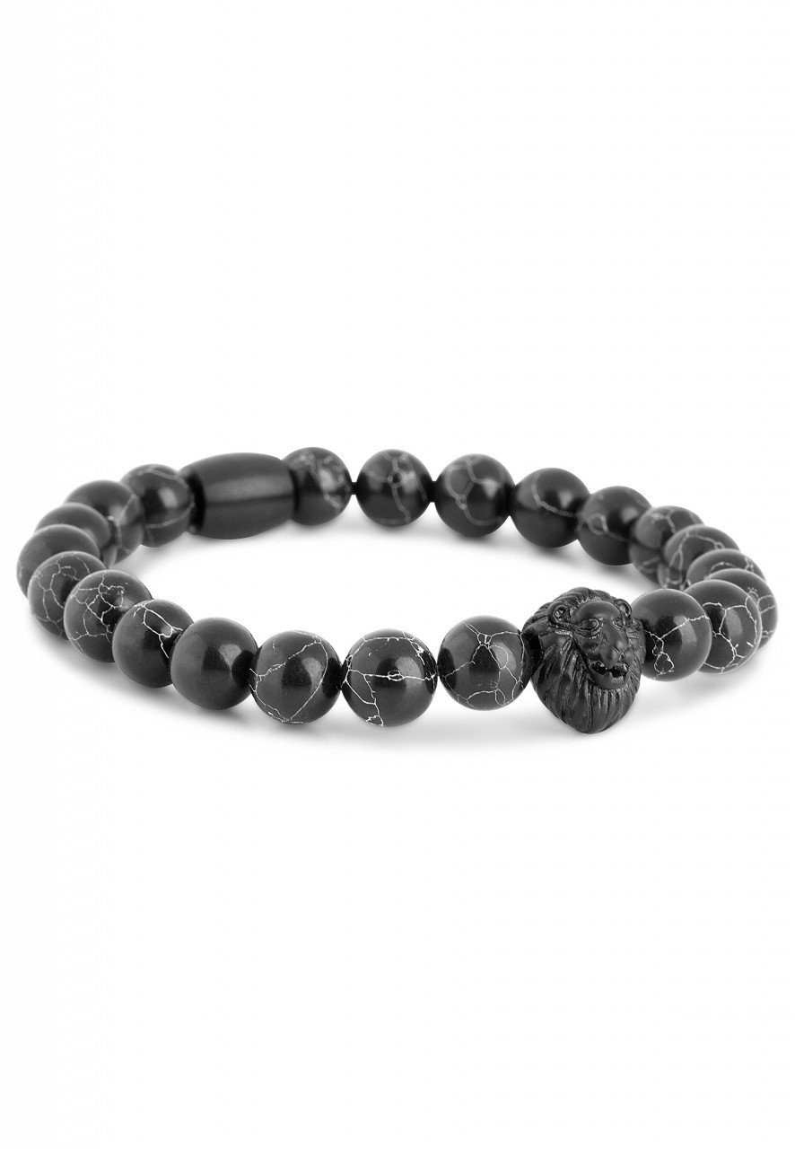 Armband Regis Perlen-Armband Mattschwarz - Türkis Schwarz 20cm