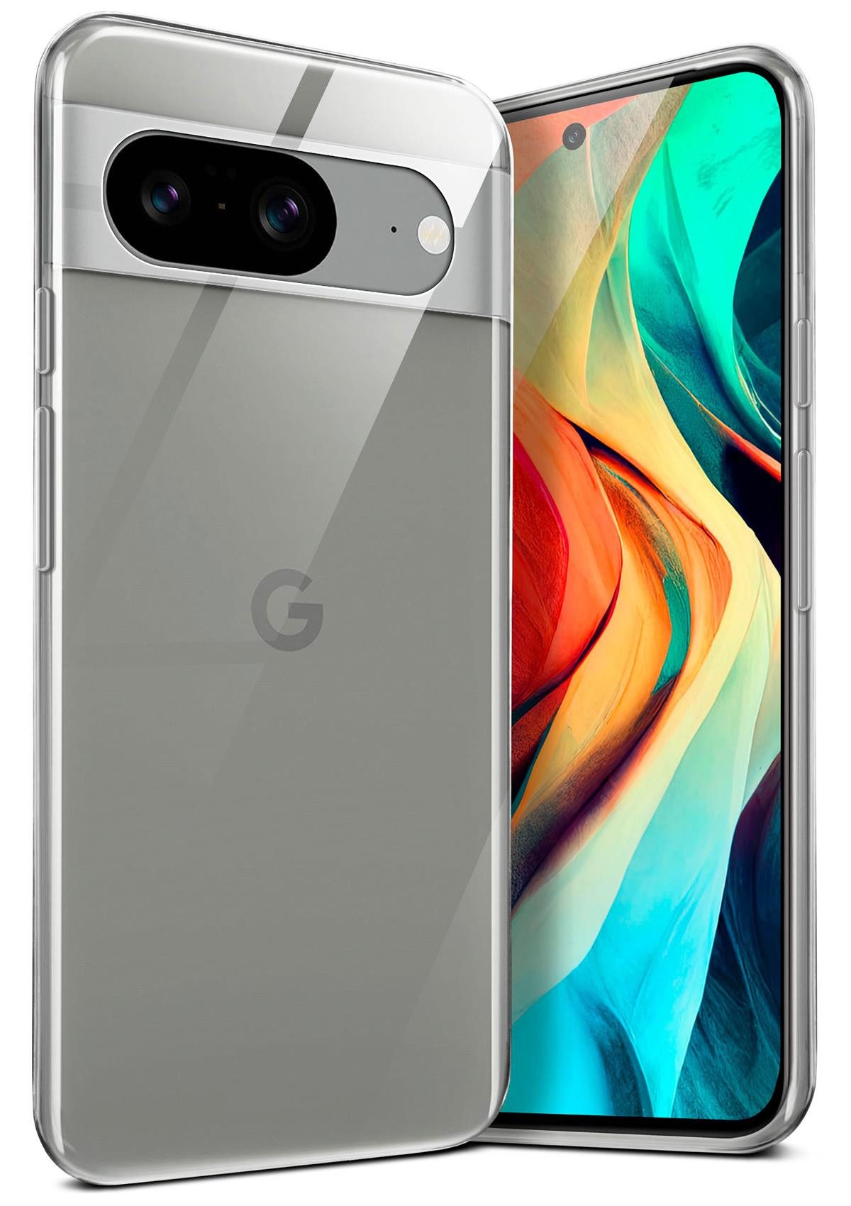 moex Handyhülle moex® Aero Case für Google Pixel 8, Hülle Silikon durchsichtig, Clear Schutzhülle Transparent Silikonhülle