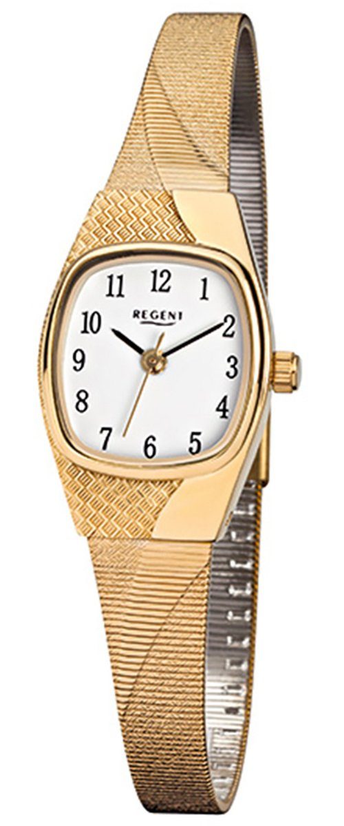 Regent Quarzuhr Regent Damen-Armbanduhr gold Analog F-624, (Analoguhr), Damen  Armbanduhr tonneau, eckig, klein (ca. 19mm), Edelstahl, Elegant