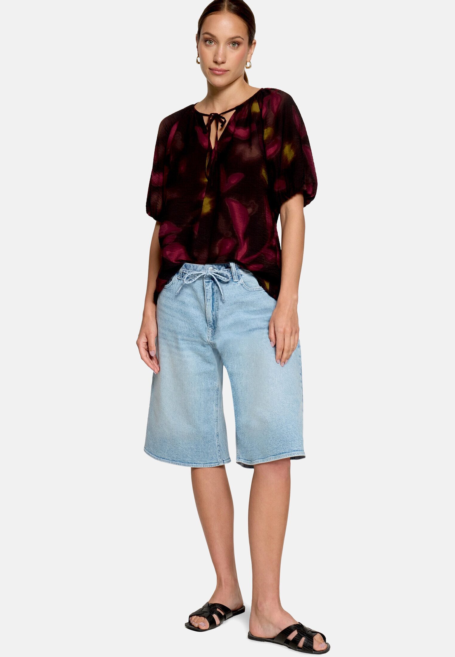 Zero Schlupfbluse Damen mit Blumenprint