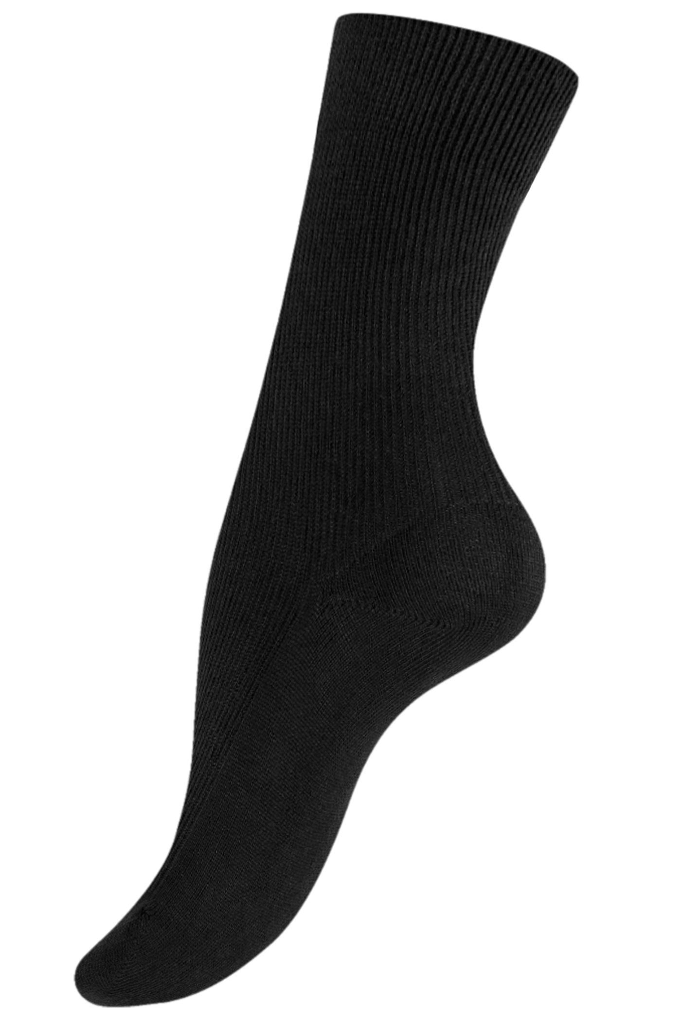 Socken Yenita® Handgekettelte Zehennaht schwarz (6-Paar)