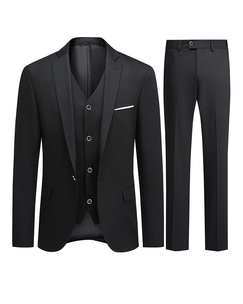 Allthemen Anzug (3 tlg, Anzug Set) Herren Slim Fit Anzüge Komplett 3 Teilig moderner Businessanzug