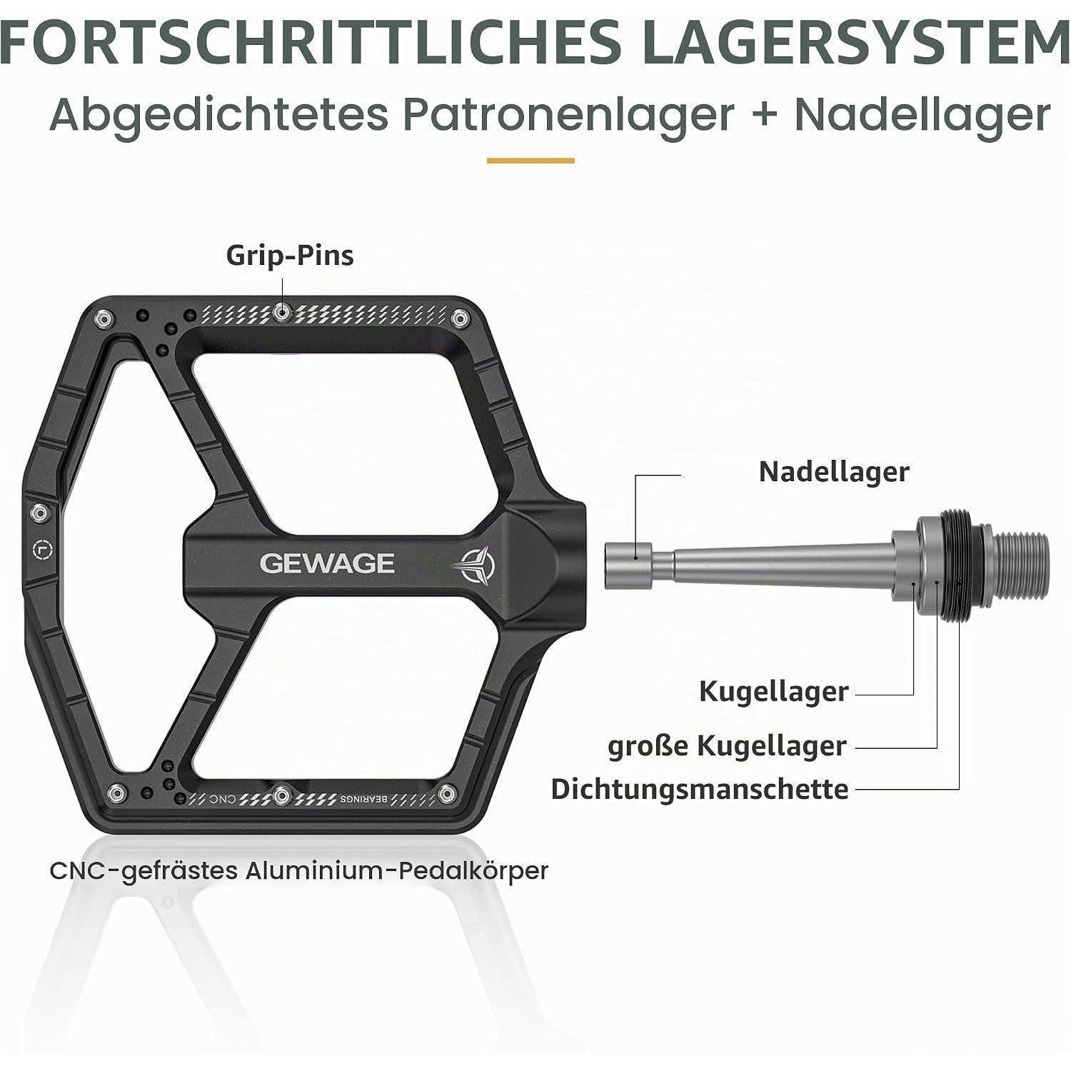 LuxusKollektion Plattformpedale MTB Pedale Profi-Edition Schwarz