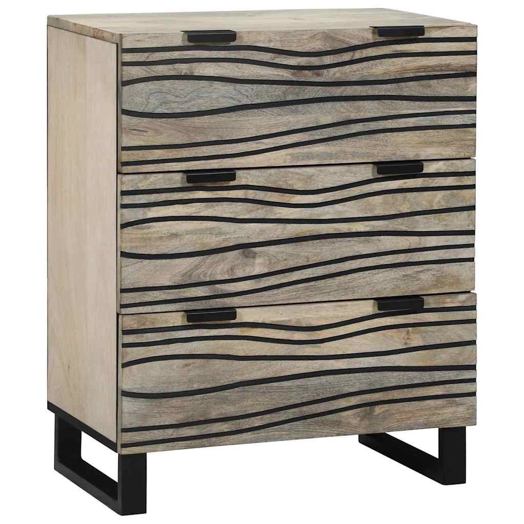 vidaXL Sideboard Sideboard Weiß 60 x 33.5 x 75 cm Massivholz (1 St)