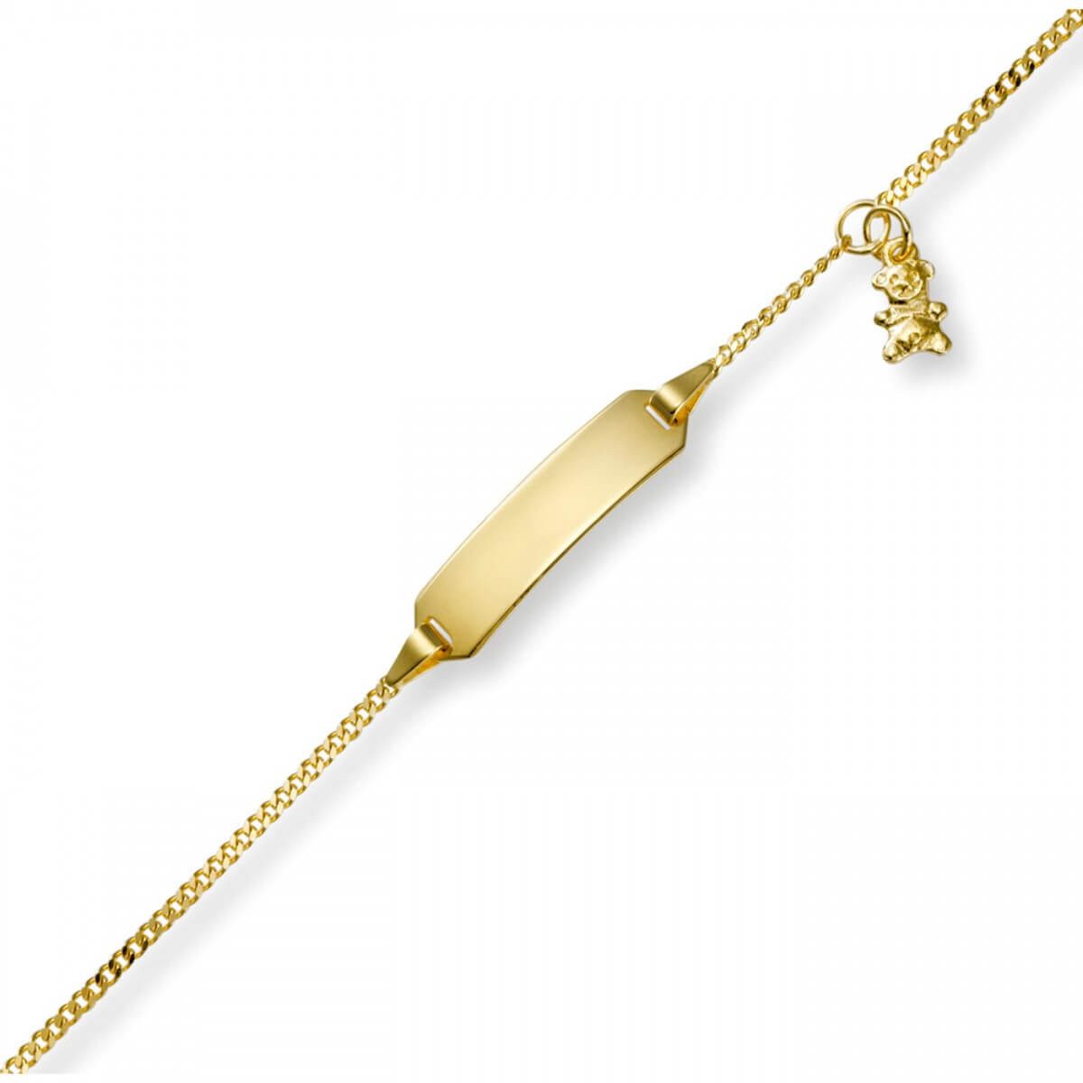 Schmuck Krone Goldarmband Armband mit Bärchen, 585 Gelbgold, 14-16cm, Gold 585