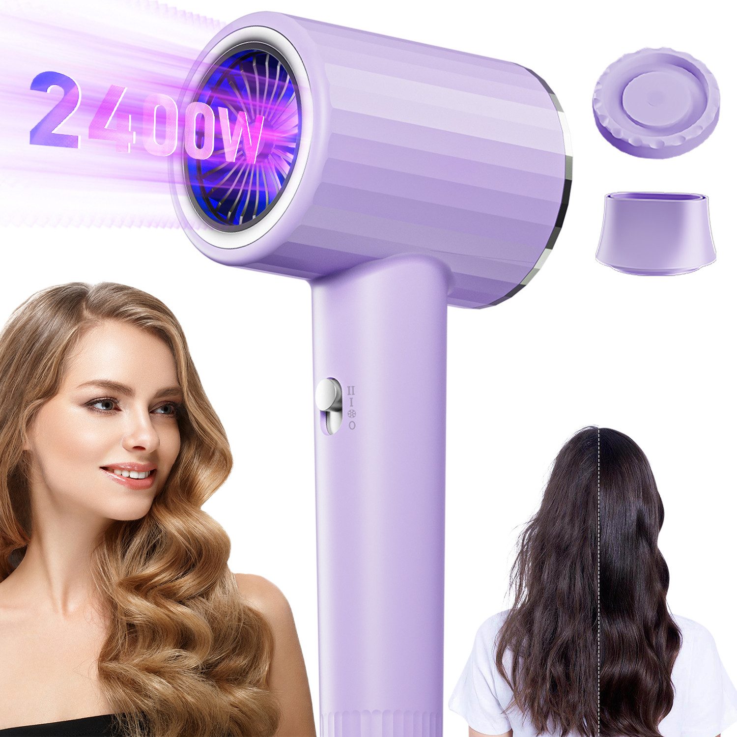 MOPUEA Haartrockner Lonic-Haartrockner,Leistungsstark Föhn Ionen Dry&Style Hairdryer2400 W, 2400W Motor, intelligente Temperaturregelung,schnelle Trocknung, Überhitzungsschutz, reduziert Frizz, ideal für alle Haartypen.
