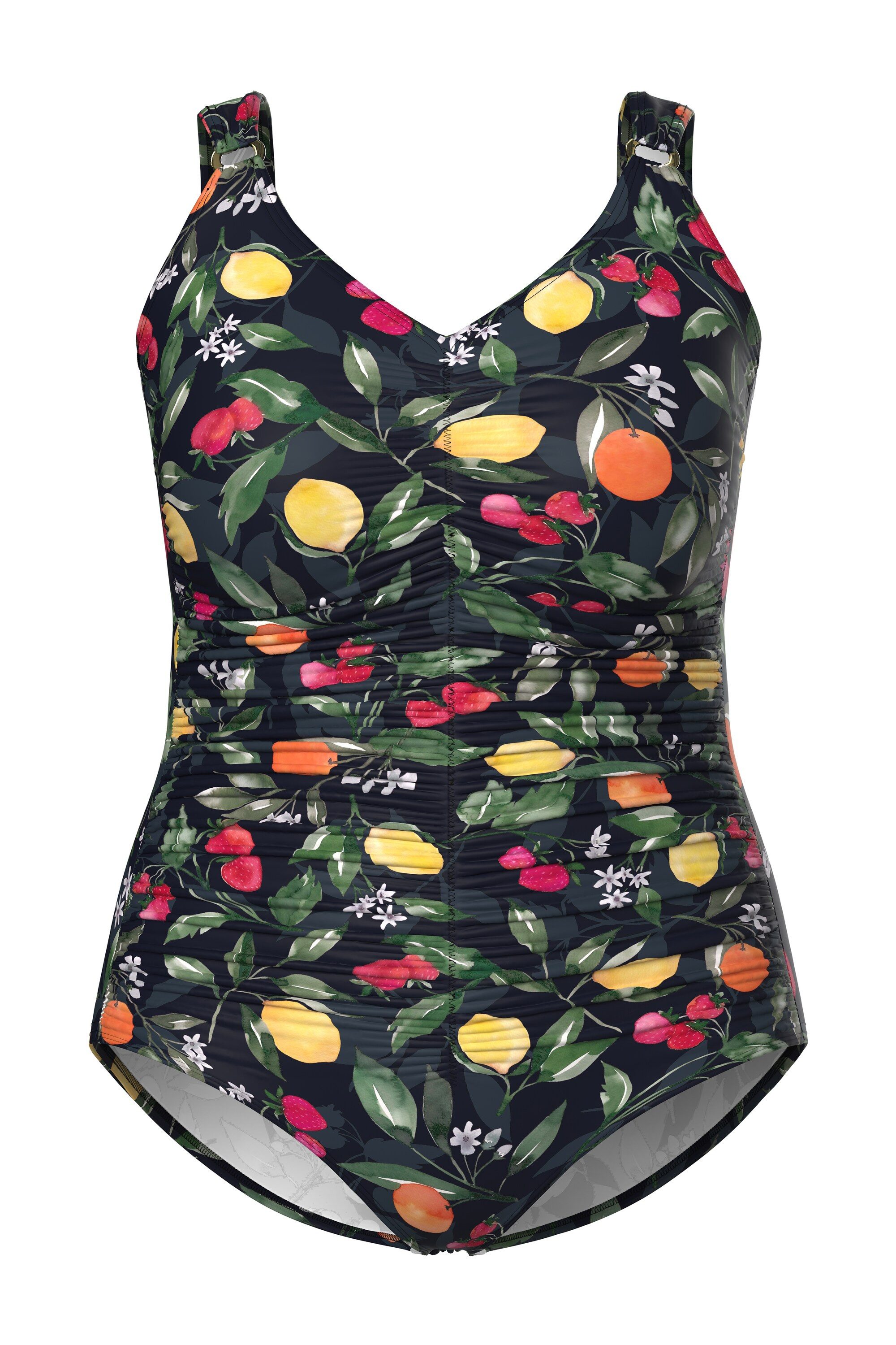 Ulla Popken Badeanzug Badeanzug Früchte Raffung Softcups recycelt günstig online kaufen