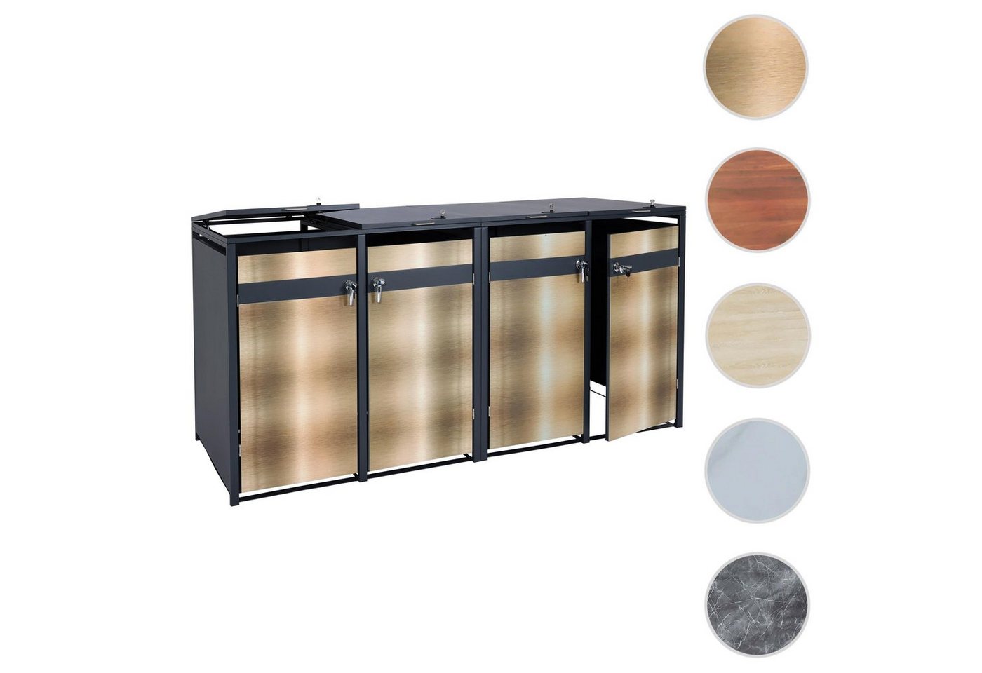 Thumbnail - MCW Mülltonnenbox MCW-J82-4 (4 St), Für 4 Mülltonnen mit 80 bis 240L Fassungsvermögen, abschließbar