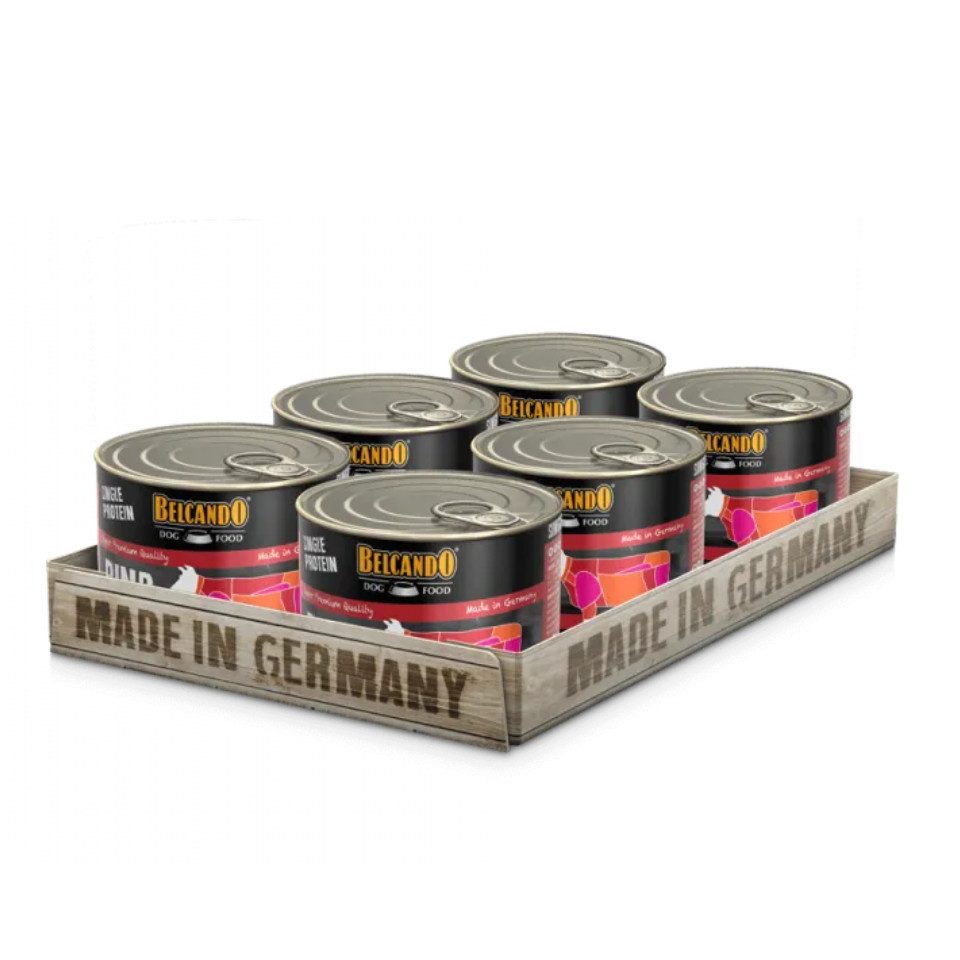 Belcando Single Protein Rind - hochwertiges, sortenreines Nassfutter 6x200g, Nassfutter für: Hunde