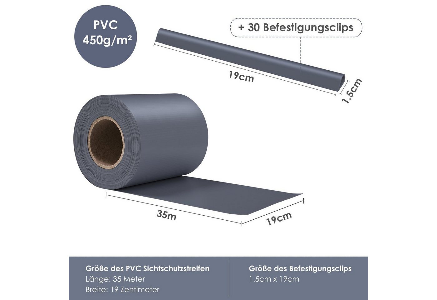 Thumbnail - TLGREEN Sichtschutzstreifen PVC Sichtschutzstreifen Für Doppelstabmatten