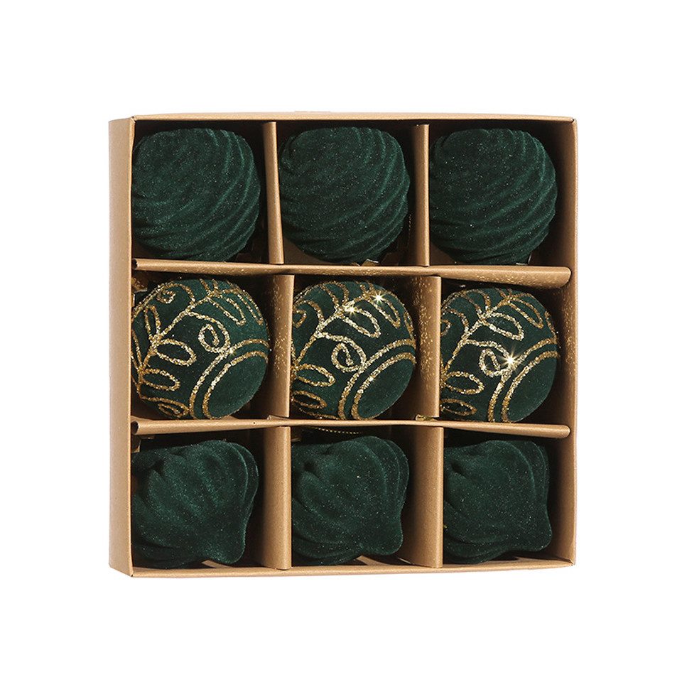 Coonoor Weihnachtsbaumkugel 9er Set Weihnachtsbaumkugeln, Samt-Weihnachtskugel-Set (9 St)