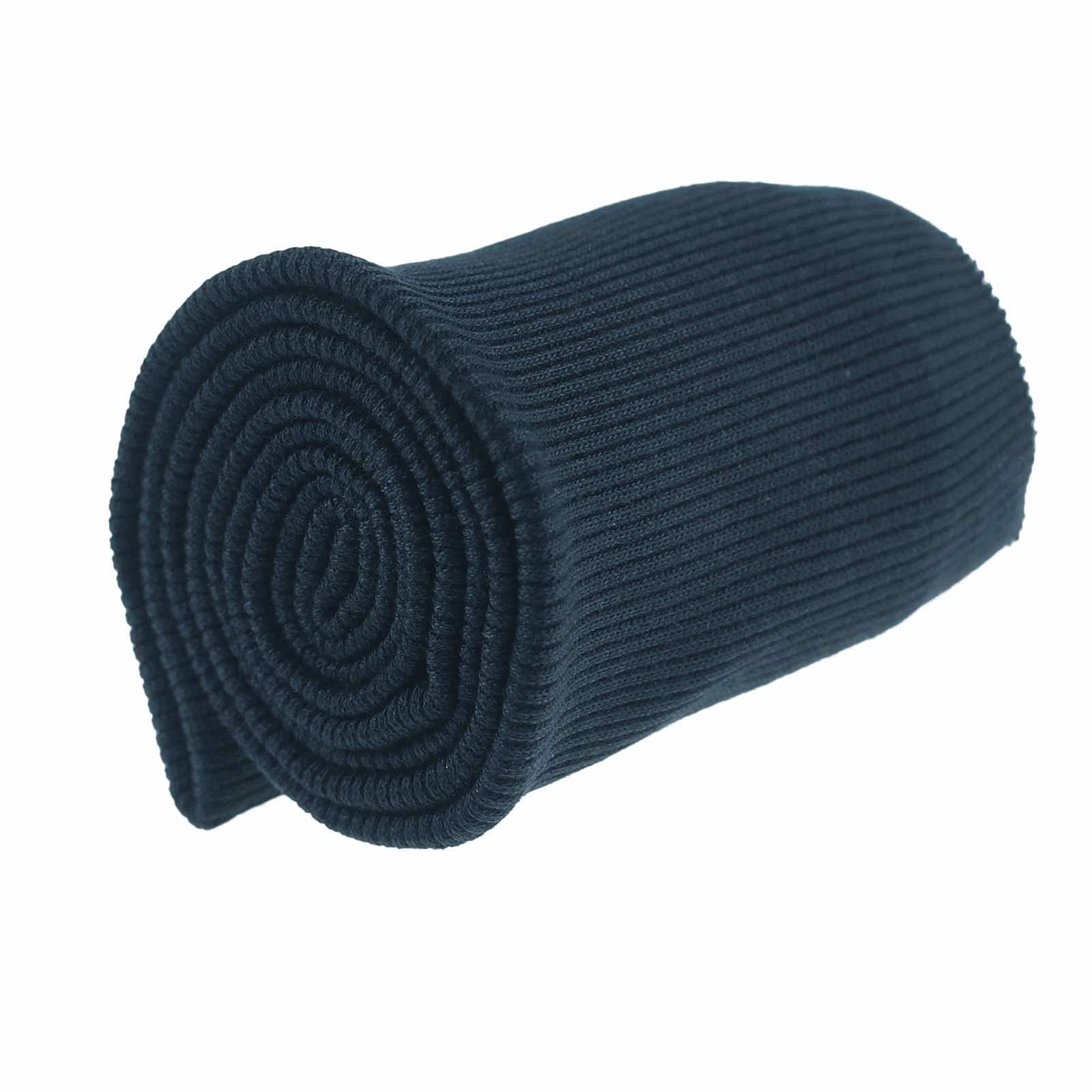 maDDma Stoff 16x80cm Strickbündchen elastisch gerippt, blaugrau