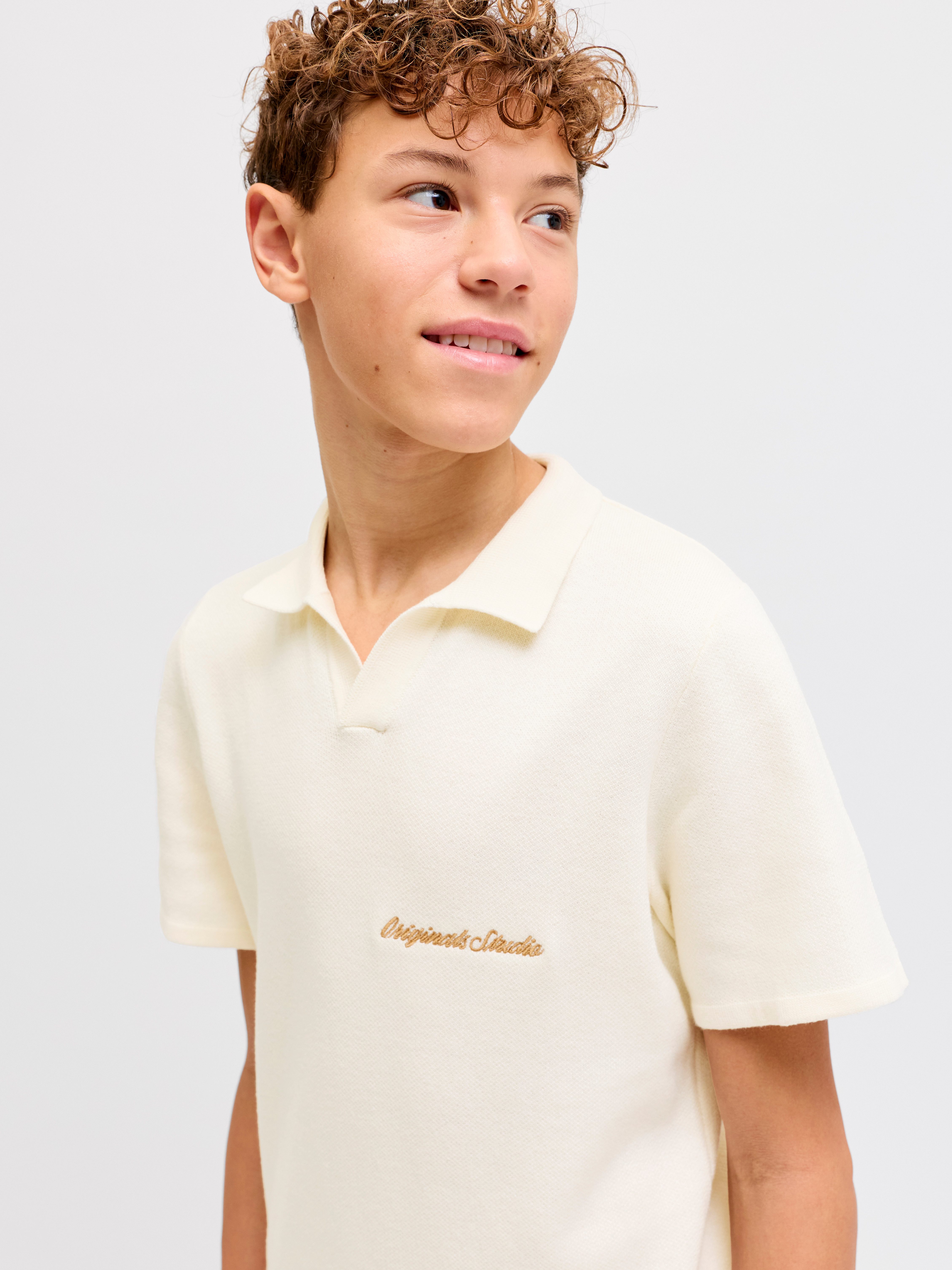 Jack & Jones Junior Polokragenpullover JORNORREBRO LIGHT KNIT SS POLO JNR