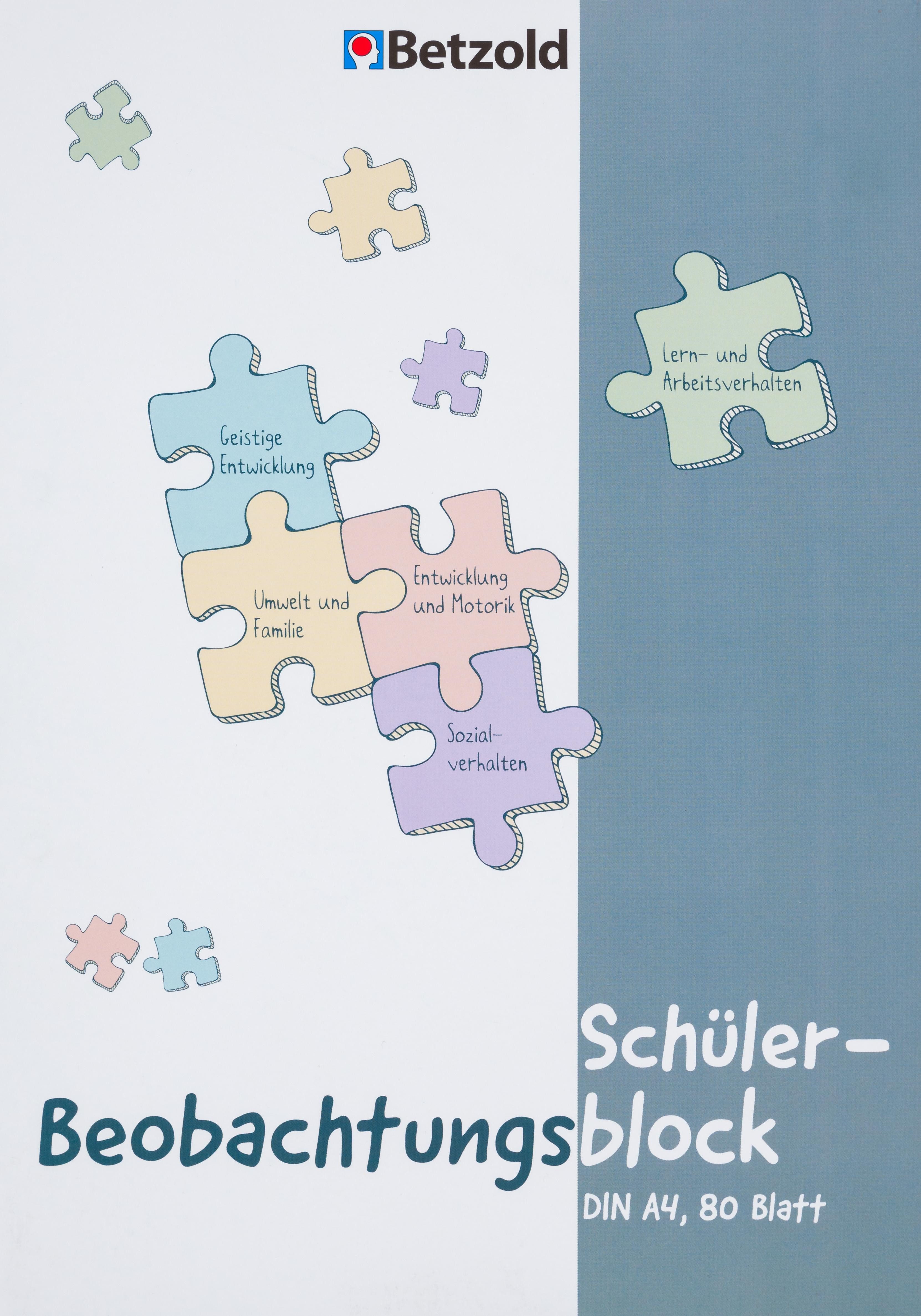 Betzold Schreibtischunterlage Schüler-Beobachtungsblock DIN A4, 80 Blatt