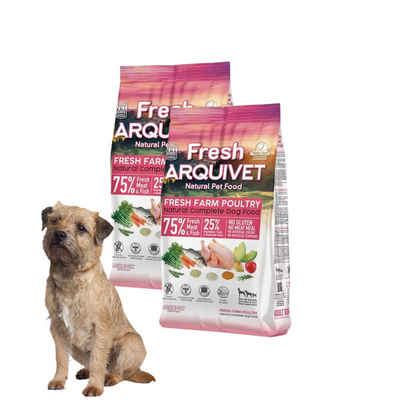 FORTISLINE Hunde-Futterspender 2x ARQUIVET FRESH Halbfeuchtes Hundefutter Huhn und Meeresfisch 10 kg