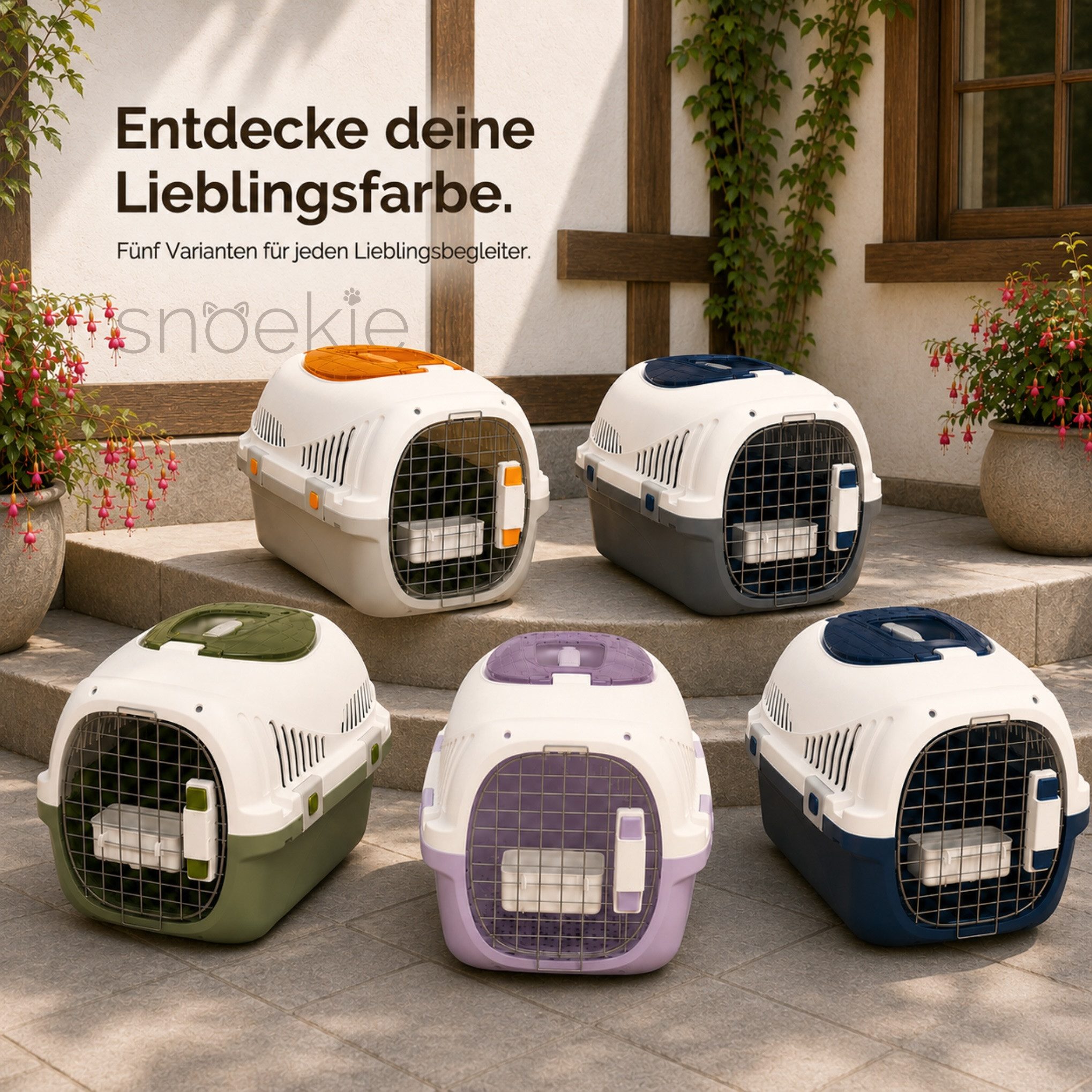 SNOEKIE Tiertransportbox SNOEKIE Transportbox für Katzen & kleine Hunde mit 2 Öffnungen