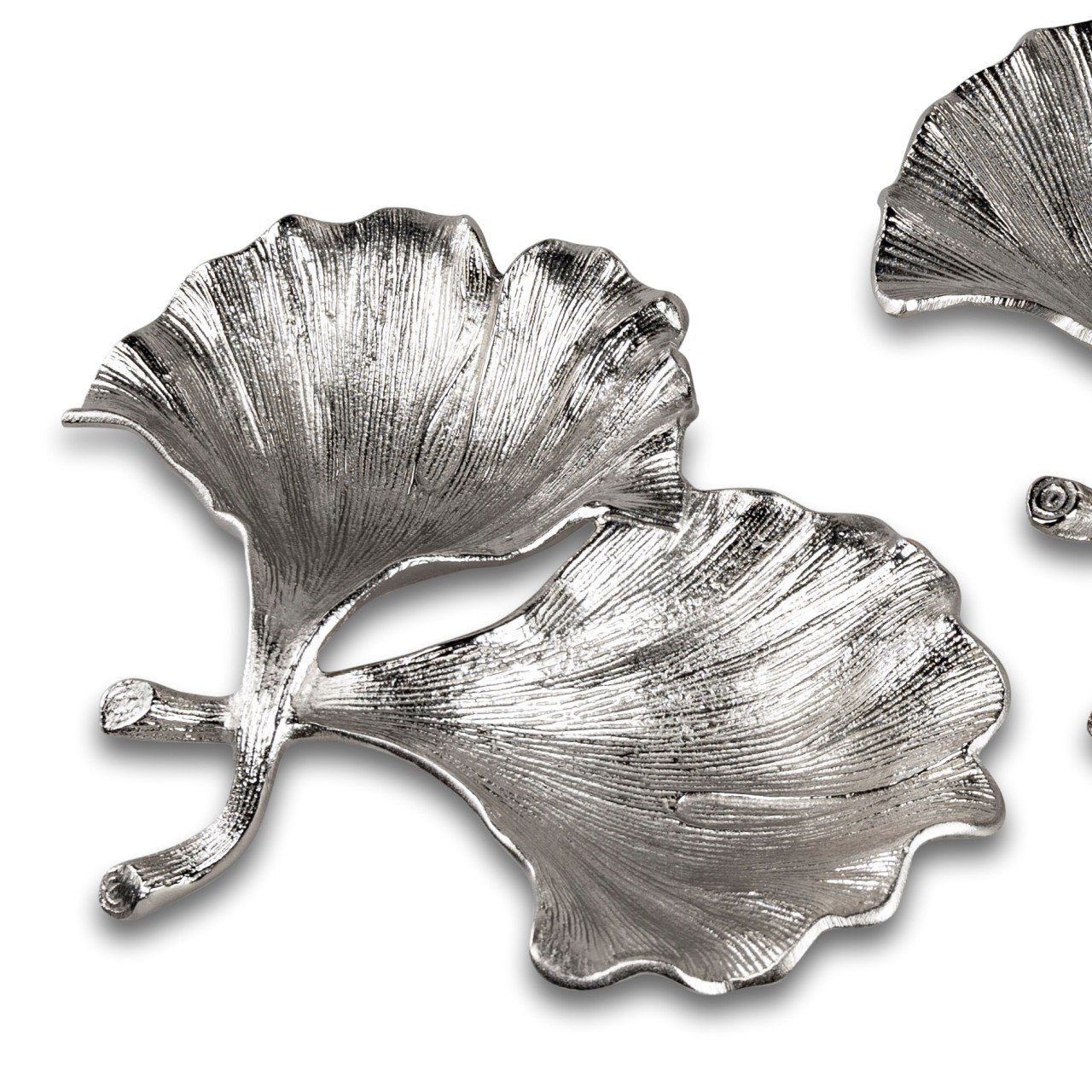 formano Silber Metall Dekoschale Gingko, L:26cm B:19cm H:5cm