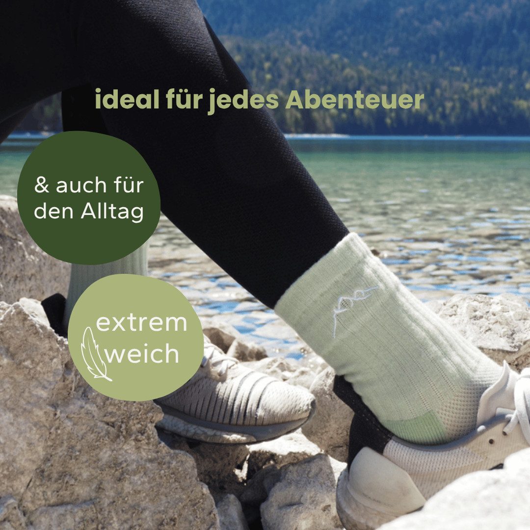 Gipfelgaudi Wandersocken Merino Socken, Unisex Socken, Gepolsterte Ferse, schnelltrocknend