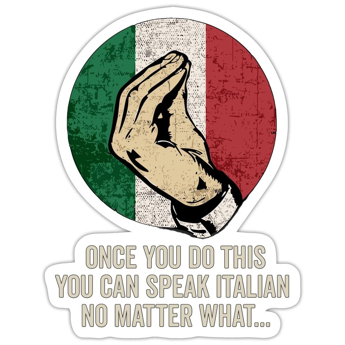 Spreadshirt Aufkleber Italienische Geste Humor Italien-Fans Sticker Aufkleber