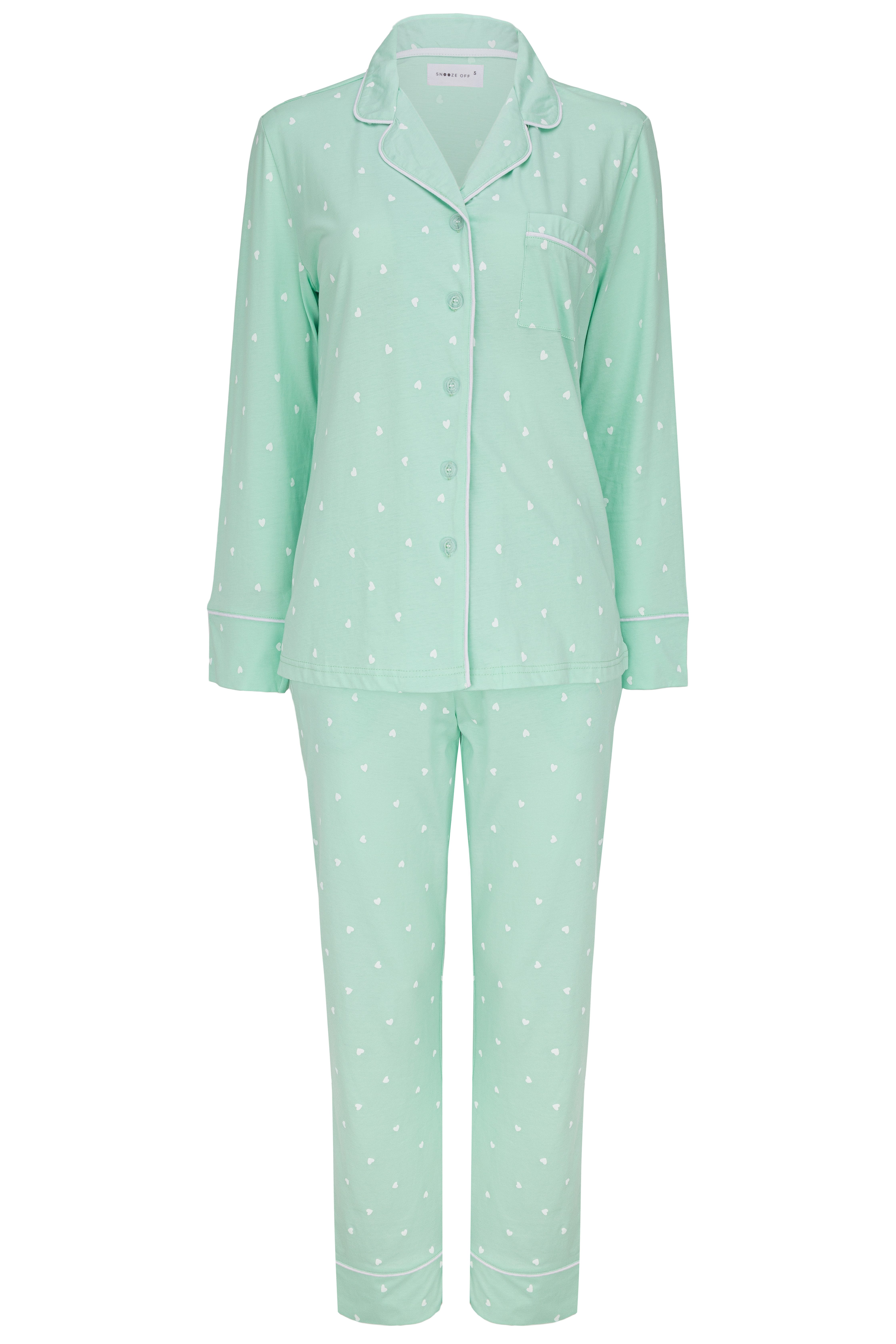 SNOOZE OFF Pyjama Schlafanzug in pastellgrün günstig online kaufen