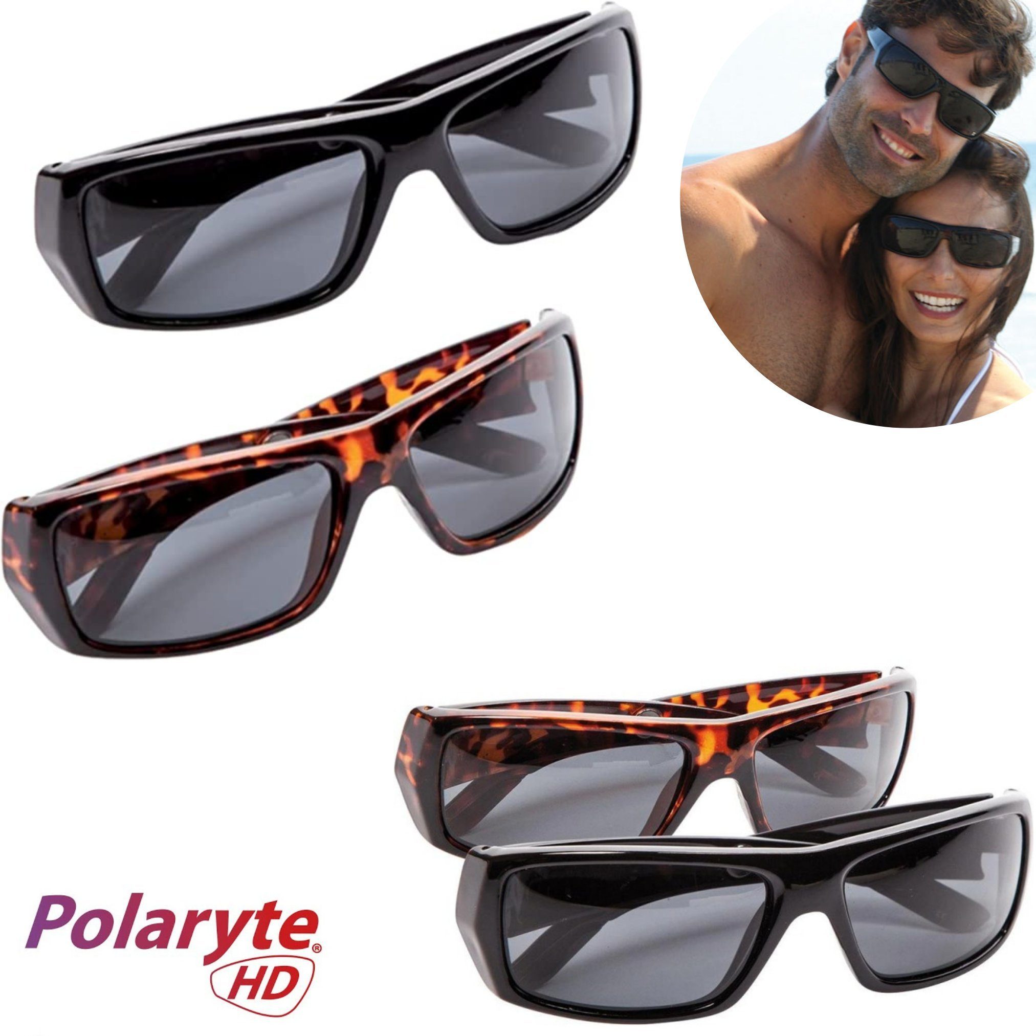 Best Direct® Sonnenbrille Polaryte® HD UV 400 (Spar-Set, 2-St., mit Magnet Clip) polarisierte Sonnenbrille für Damen und Herren