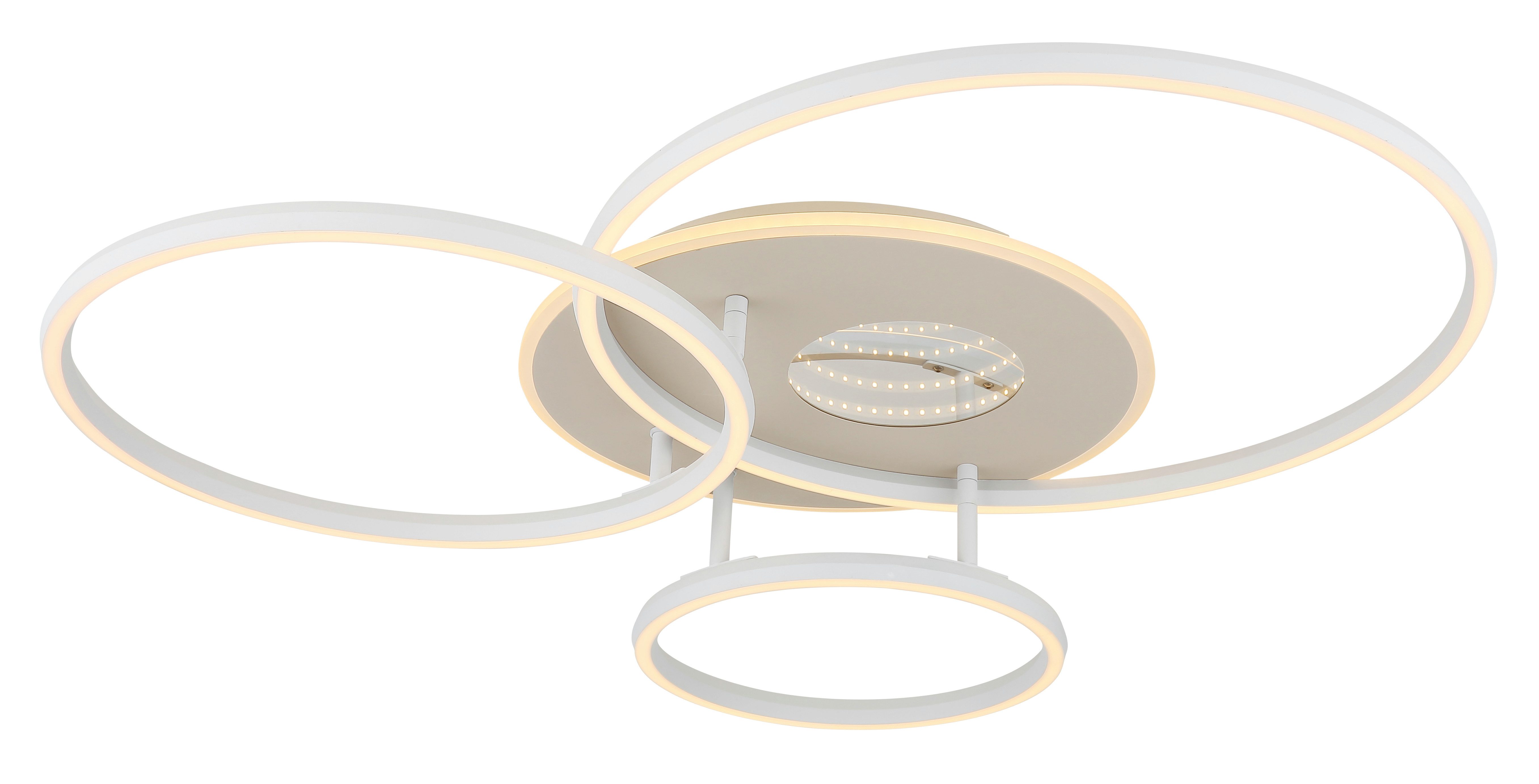 GLOBO LIGHTING Deckenleuchte INVERTINA, LED fest integriert, Deckenleuchte Sand/Weiß, Opal, Acryl 3D, dimmbar, LED 40W
