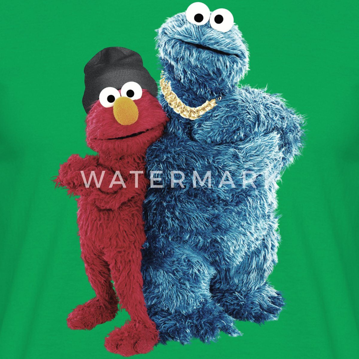 Spreadshirt T-Shirt Sesamstraße Gangster Krümelmonster & Elmo Männer T-Shirt (1-tlg)