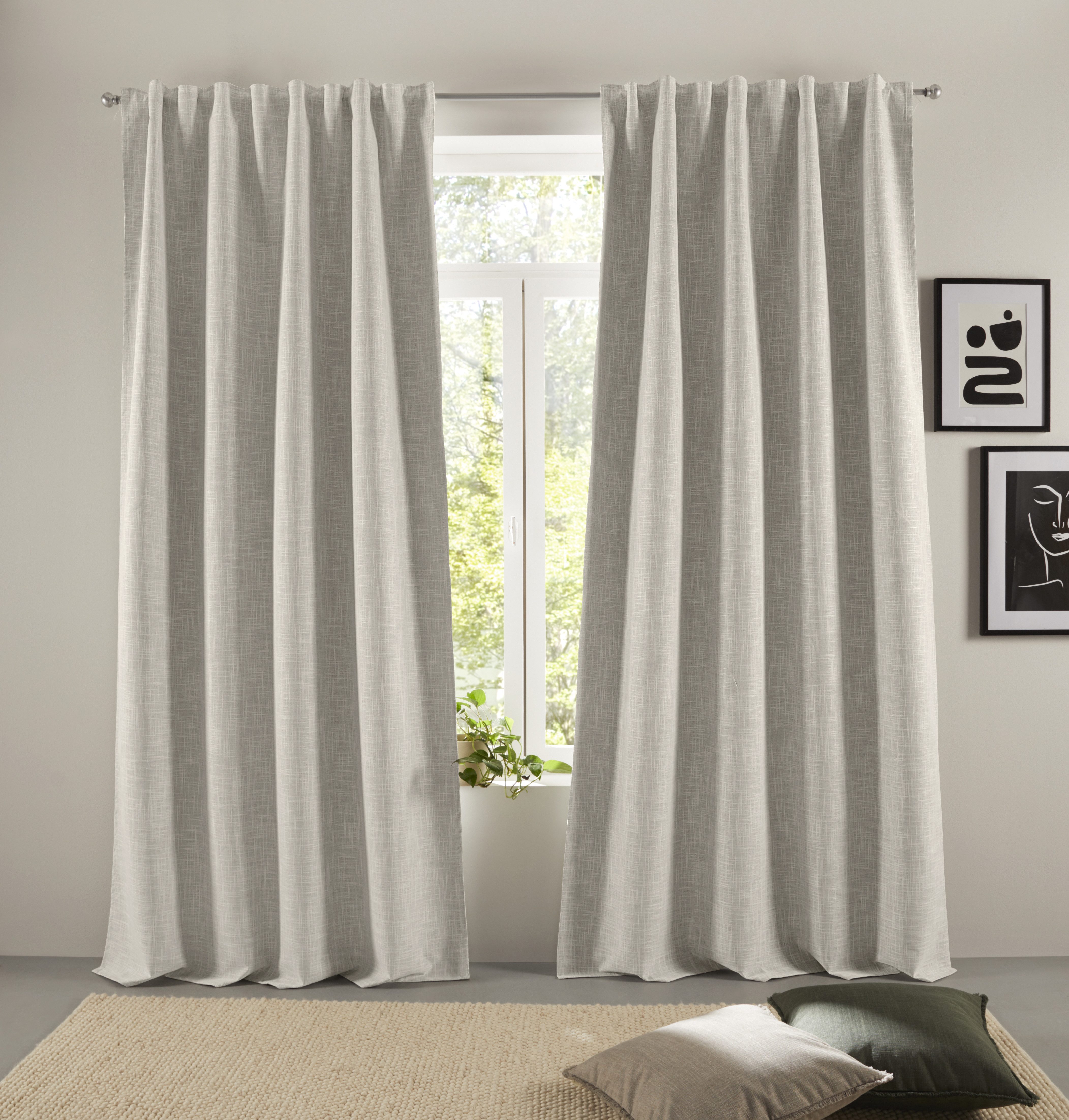 LeGer Home by Lena Gercke Verdunkelungsvorhang Marusha, 100% verdunkelnd, robuste Haptik, Thermo (1 St), Multifunktionsband, verdunkelnd, Polyester, Verdunkelnder Vorhang, blickdicht, Leinenoptik, robuste Haptik, Thermo