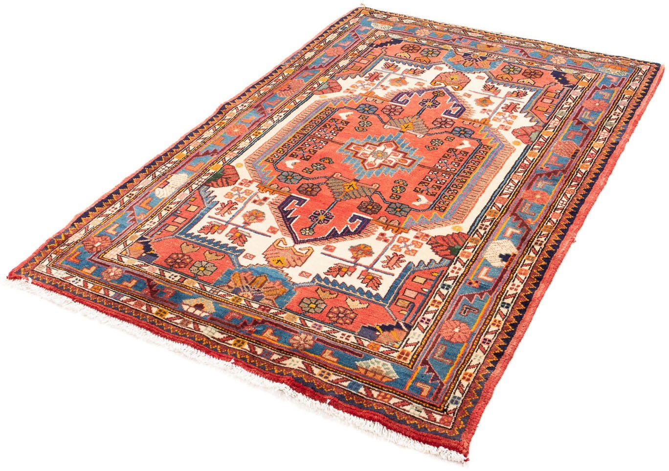 Orientteppich Perser - Nomadic - 170 x 117 cm - rot, morgenland, rechteckig, Höhe: 10 mm, Wohnzimmer, Handgeknüpft, Einzelstück mit Zertifikat