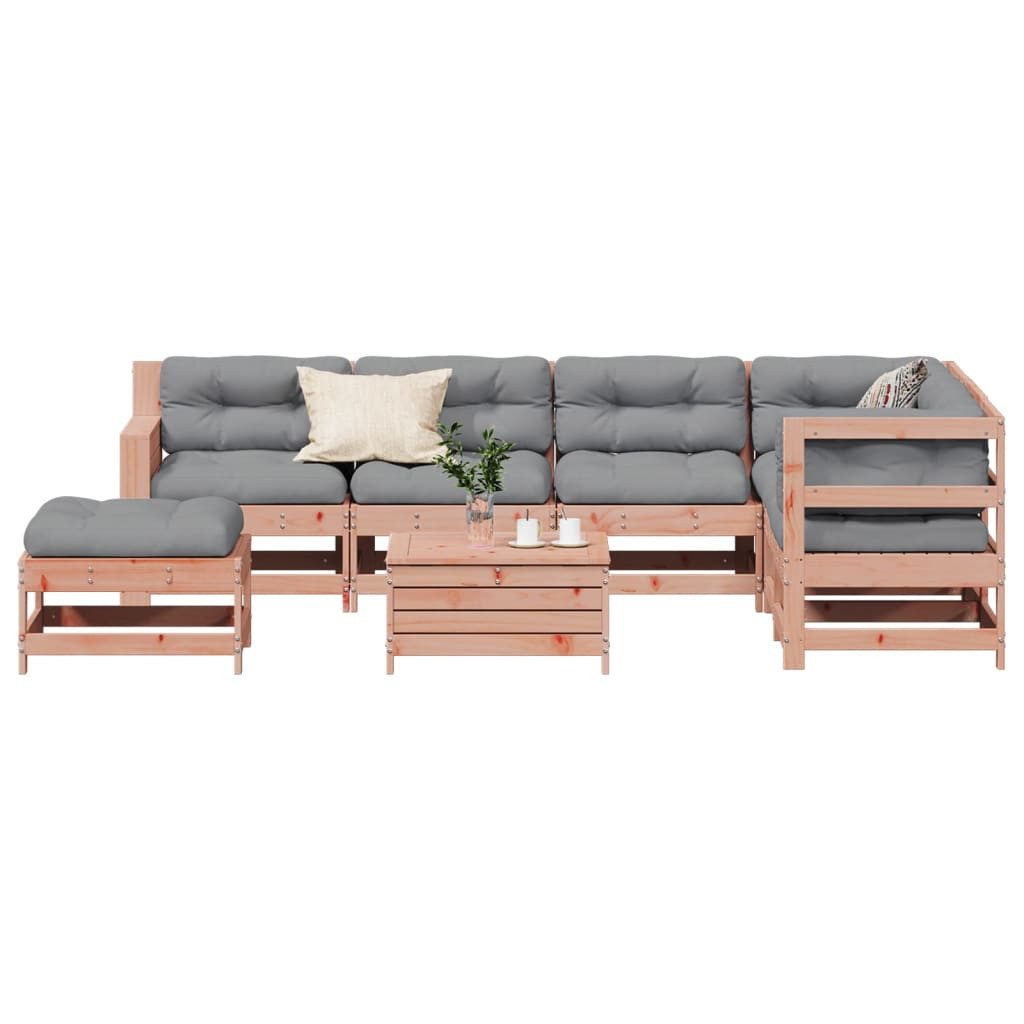 vidaXL Gartenlounge-Set 8-tlg. Garten-Lounge-Set mit Kissen Massivholz Douglasie, (1-tlg)