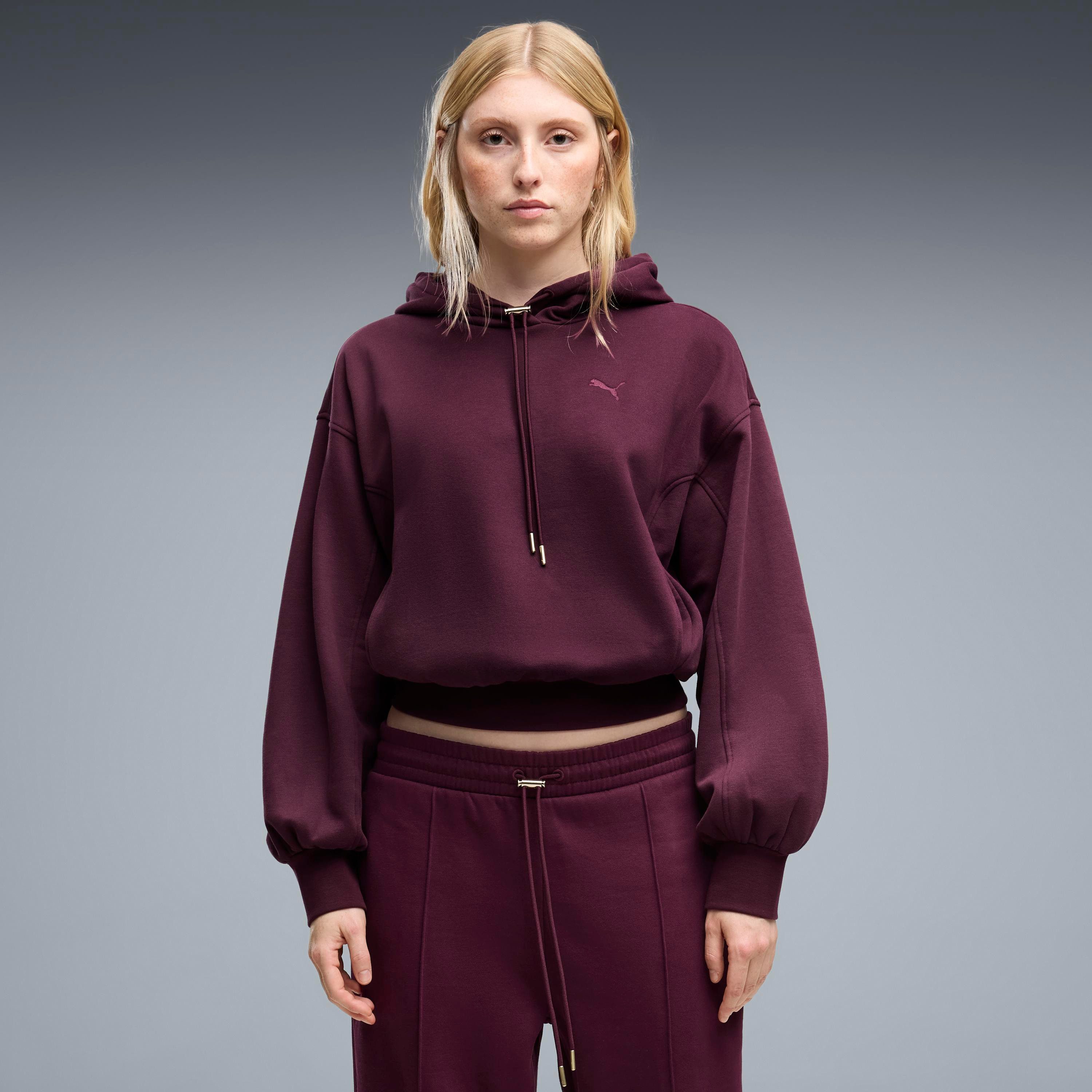 PUMA Kapuzensweatshirt HER RELAXED HOODIE FL mit Kängurutasche, unifarben, Relaxed Fit