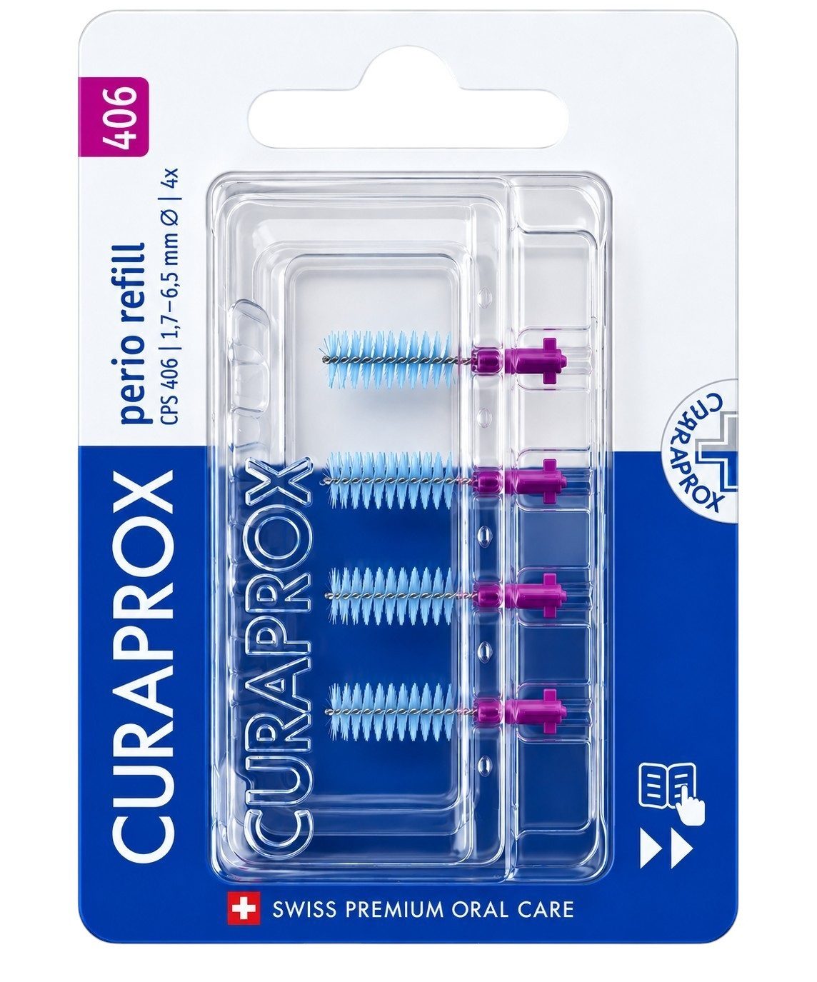 CURAPROX Interdentalbürsten Curaprox CPS 406 Perio Refill fuchsia - 4 Stück