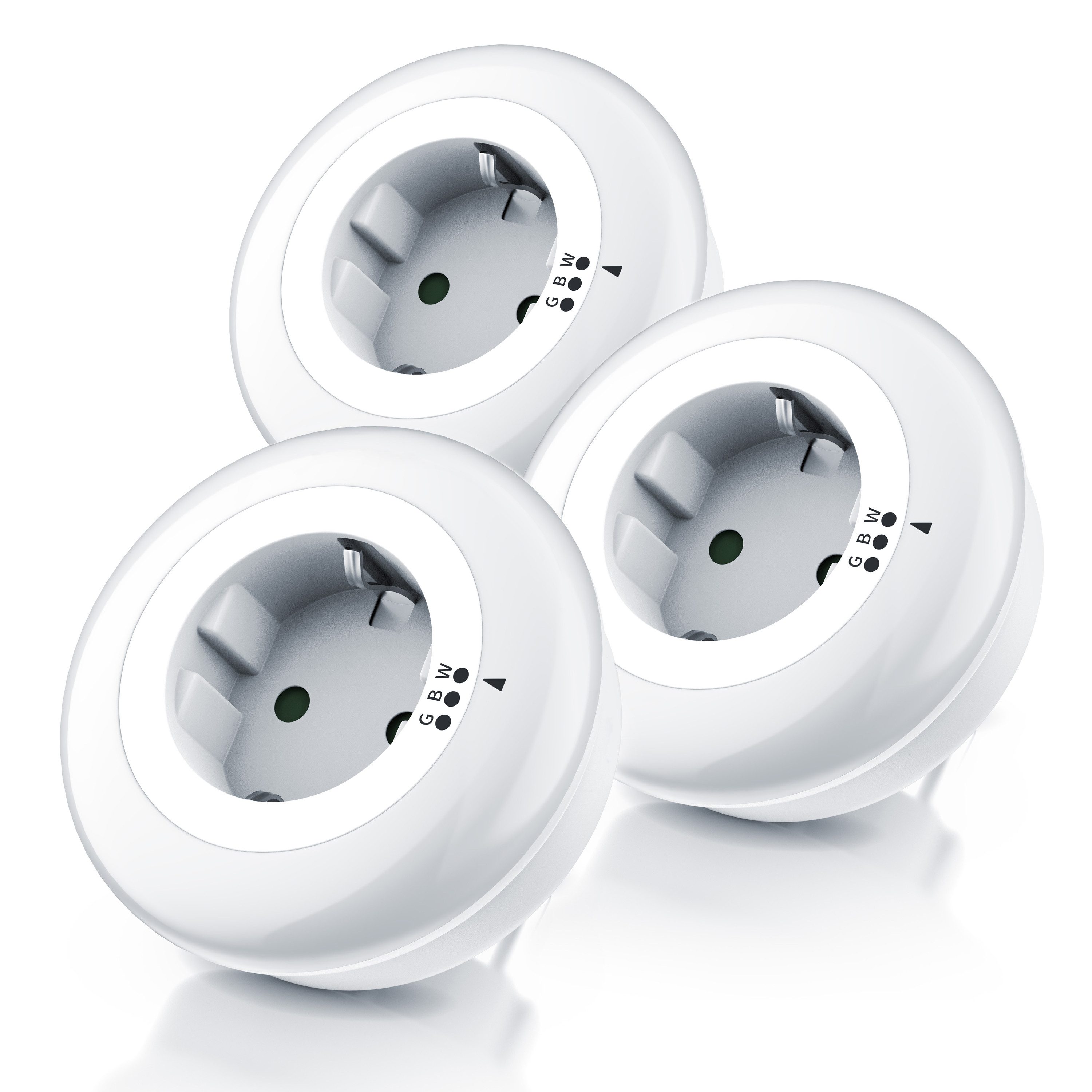 Brandson LED Nachtlicht, Nachtlampe mit Zwischenstecker & auswählbaren Farben - Weiß/Grün/Blau