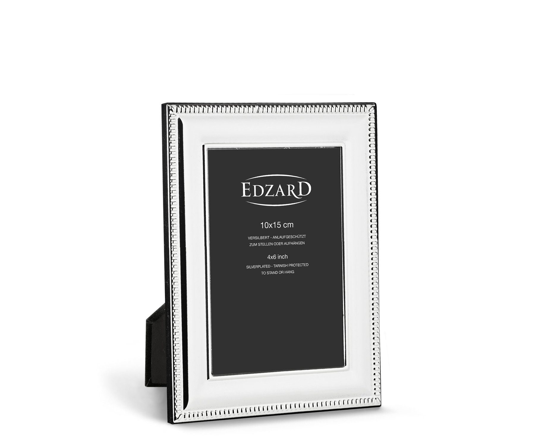 EDZARD Bilderrahmen Novara, versilbert und anlaufgeschützt, für 10x15 cm Bilder – Fotorahmen