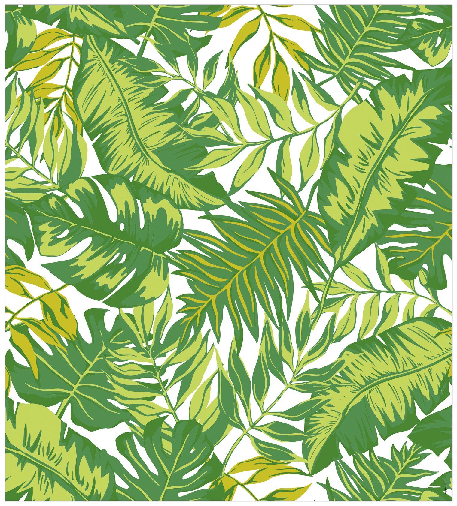 Fensterfolie Look Palm Leaves green, MySpotti, halbtransparent, glatt, 90 x 100 cm, statisch haftend